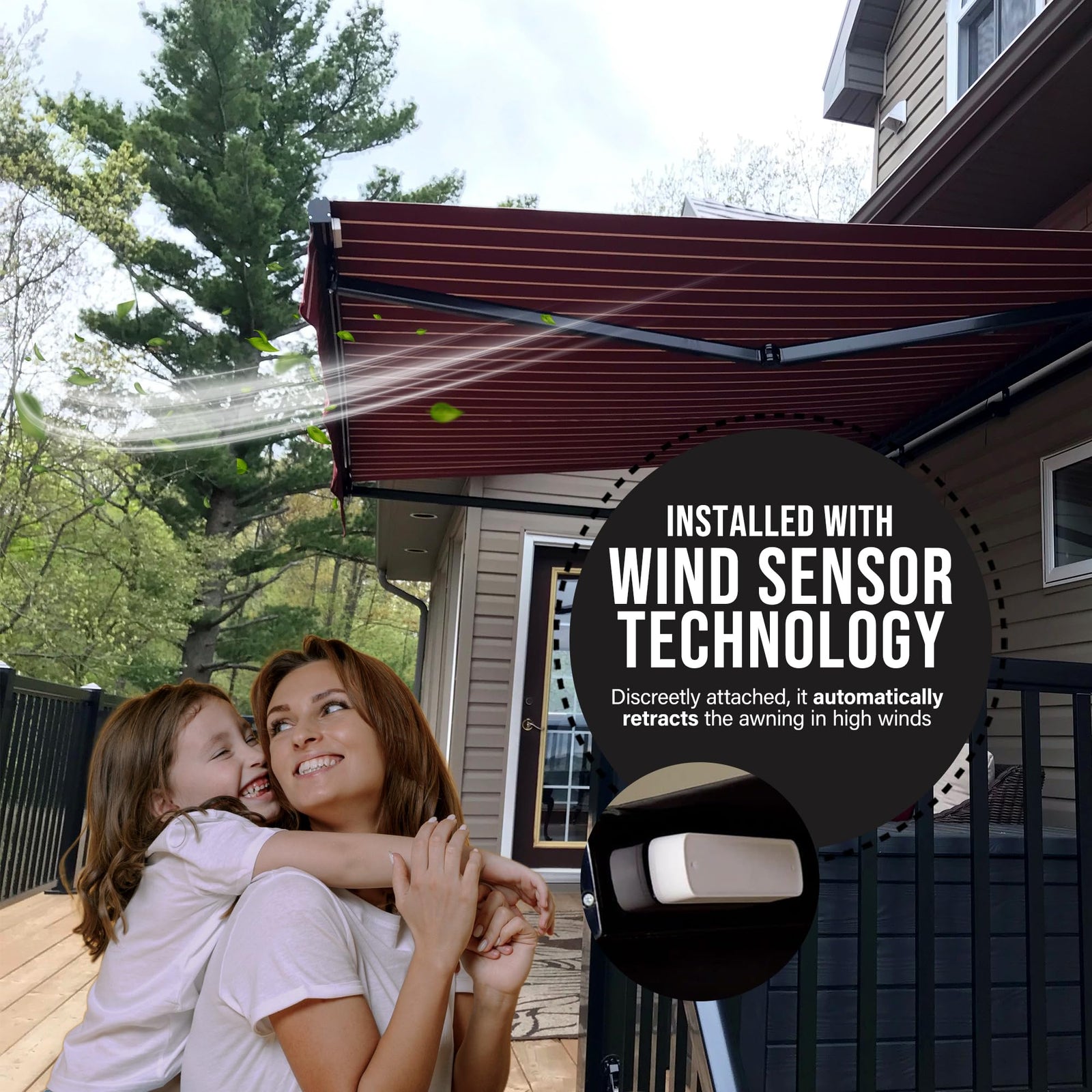 Full Cassette LED Retractable Awning with Remote