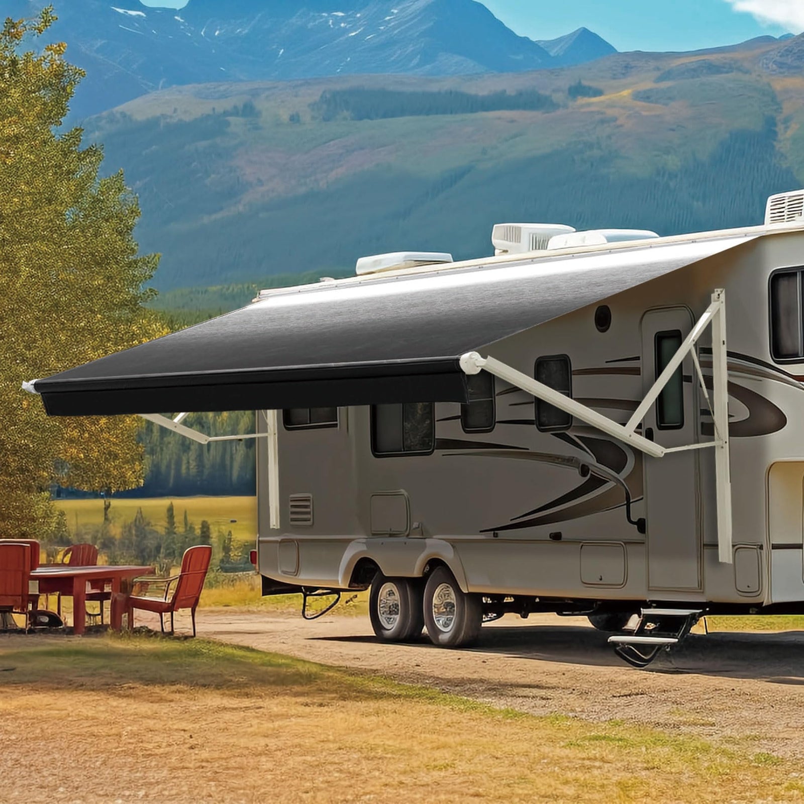 Motorized Retractable RV Awning Complete Kit for Trailers