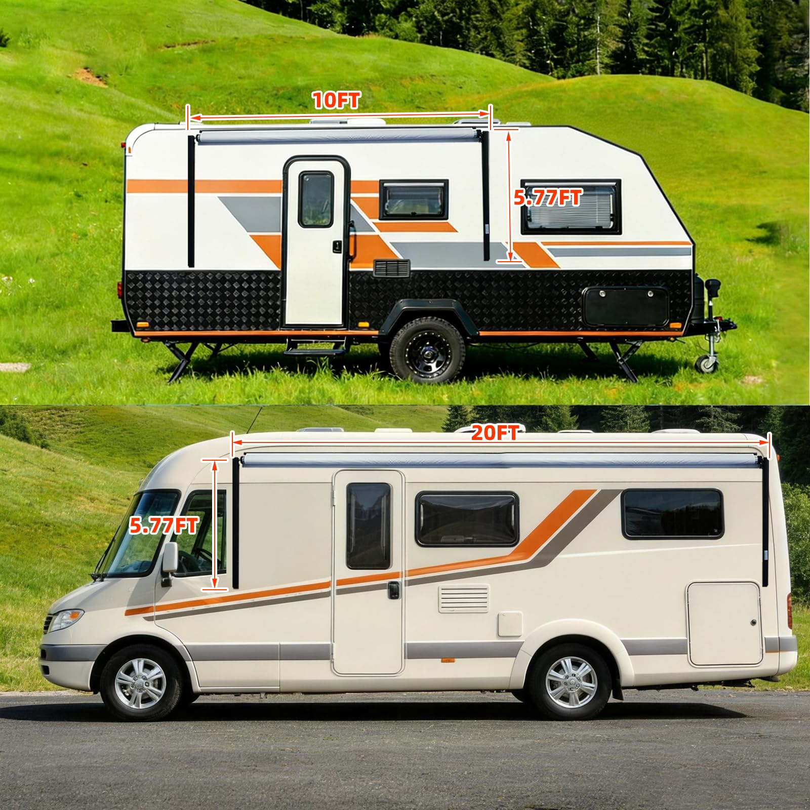 EROMMY Electric Modular Retractable RV Awning Kit