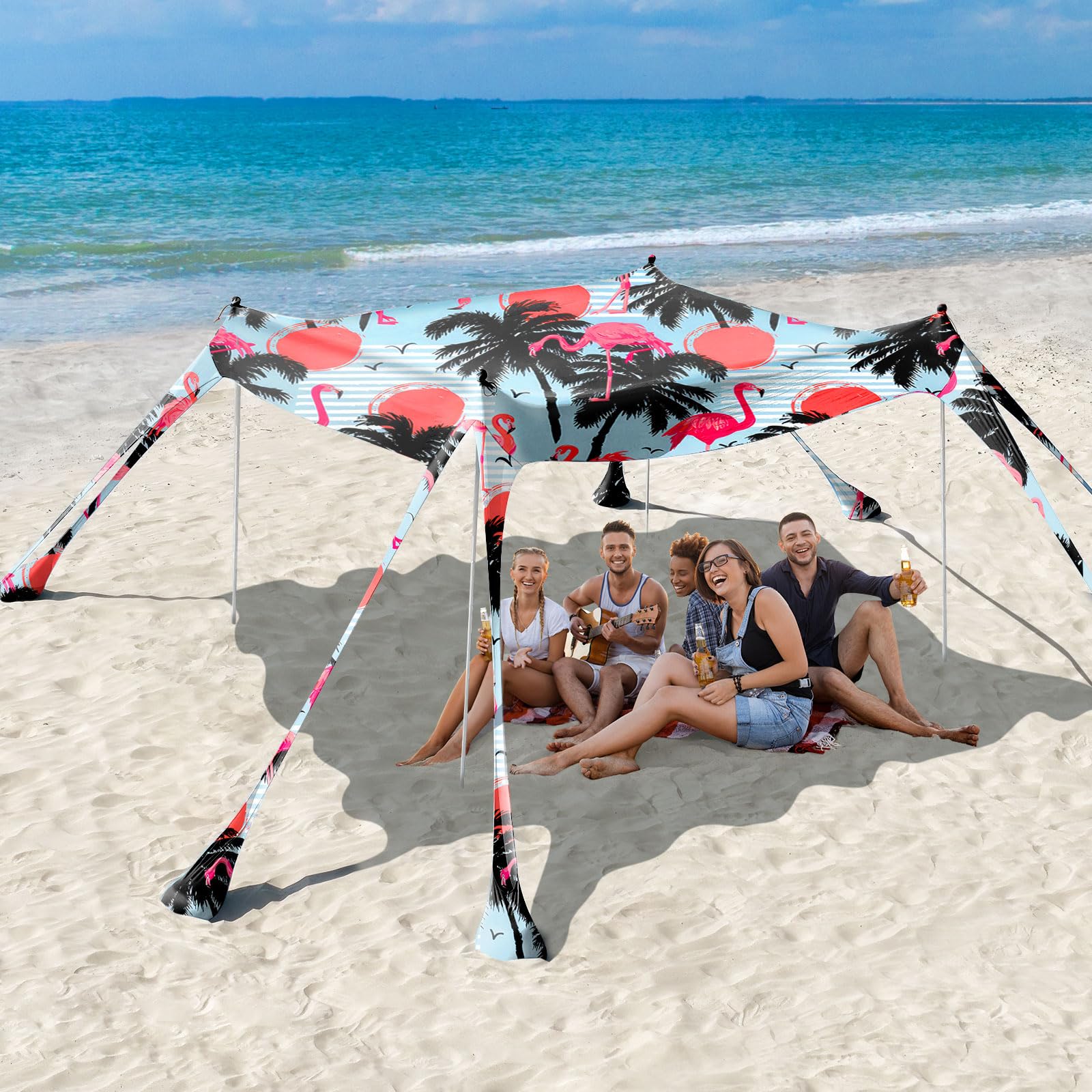 Rhino Valley UPF50+ Beach Tent Shade Canopy with Sandbags
