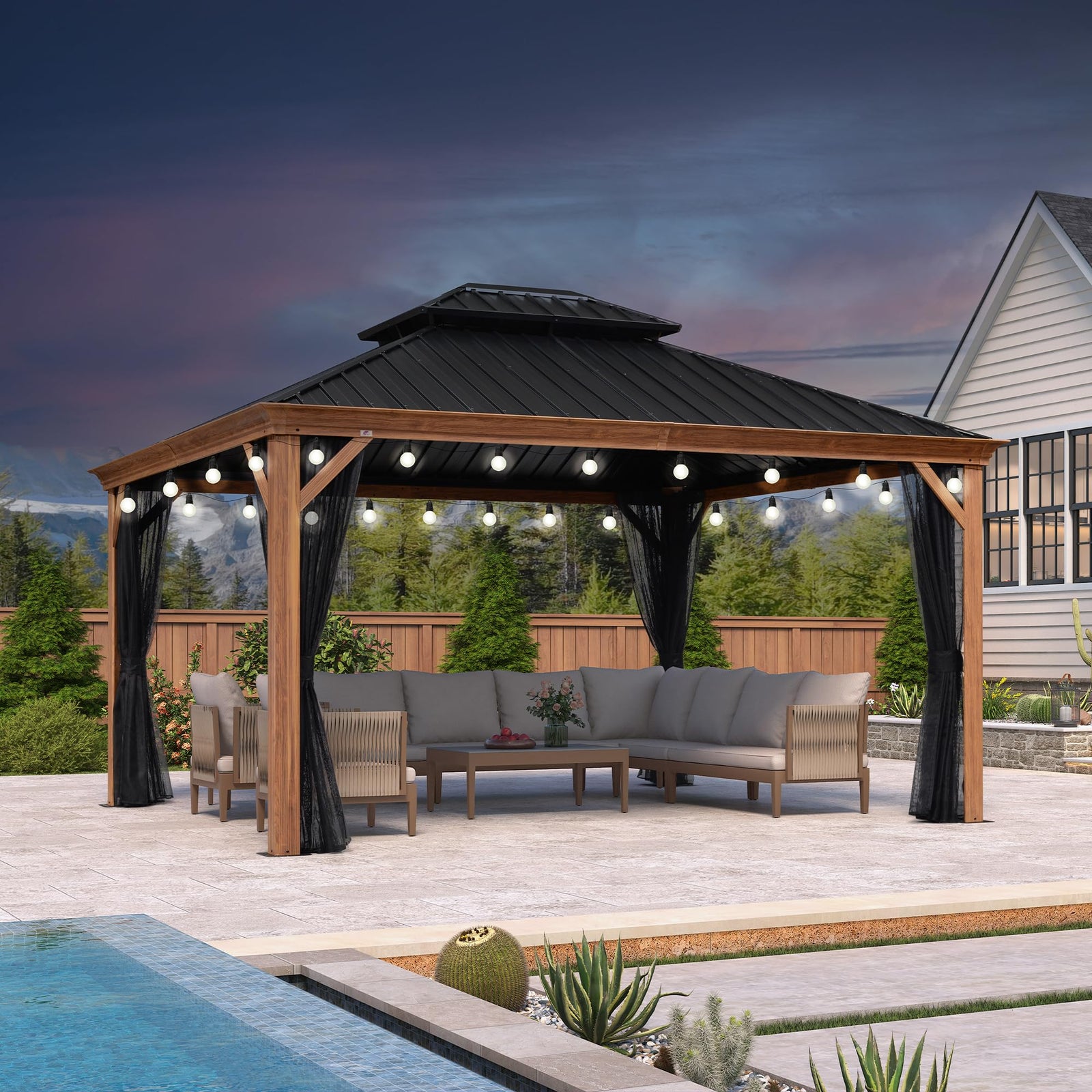 PURPLE LEAF Palace Hardtop Gazebo and Sunroom Kit