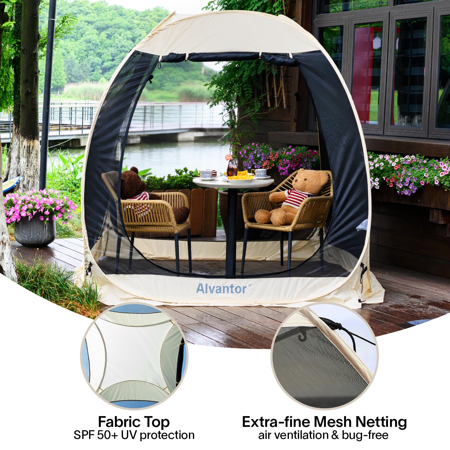 Alvantor Pop-Up Screen House Tent with Mosquito Netting