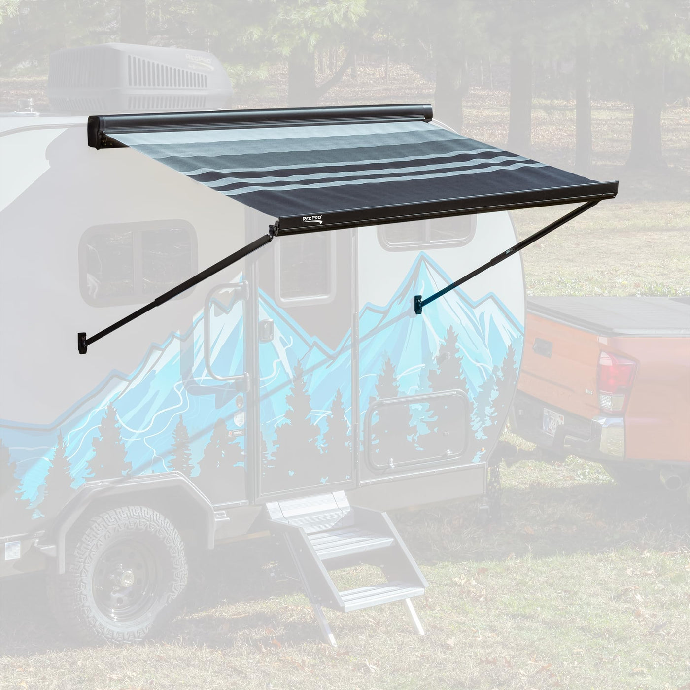 RecPro 7ft Manual Cassette RV Awning with Hand Crank