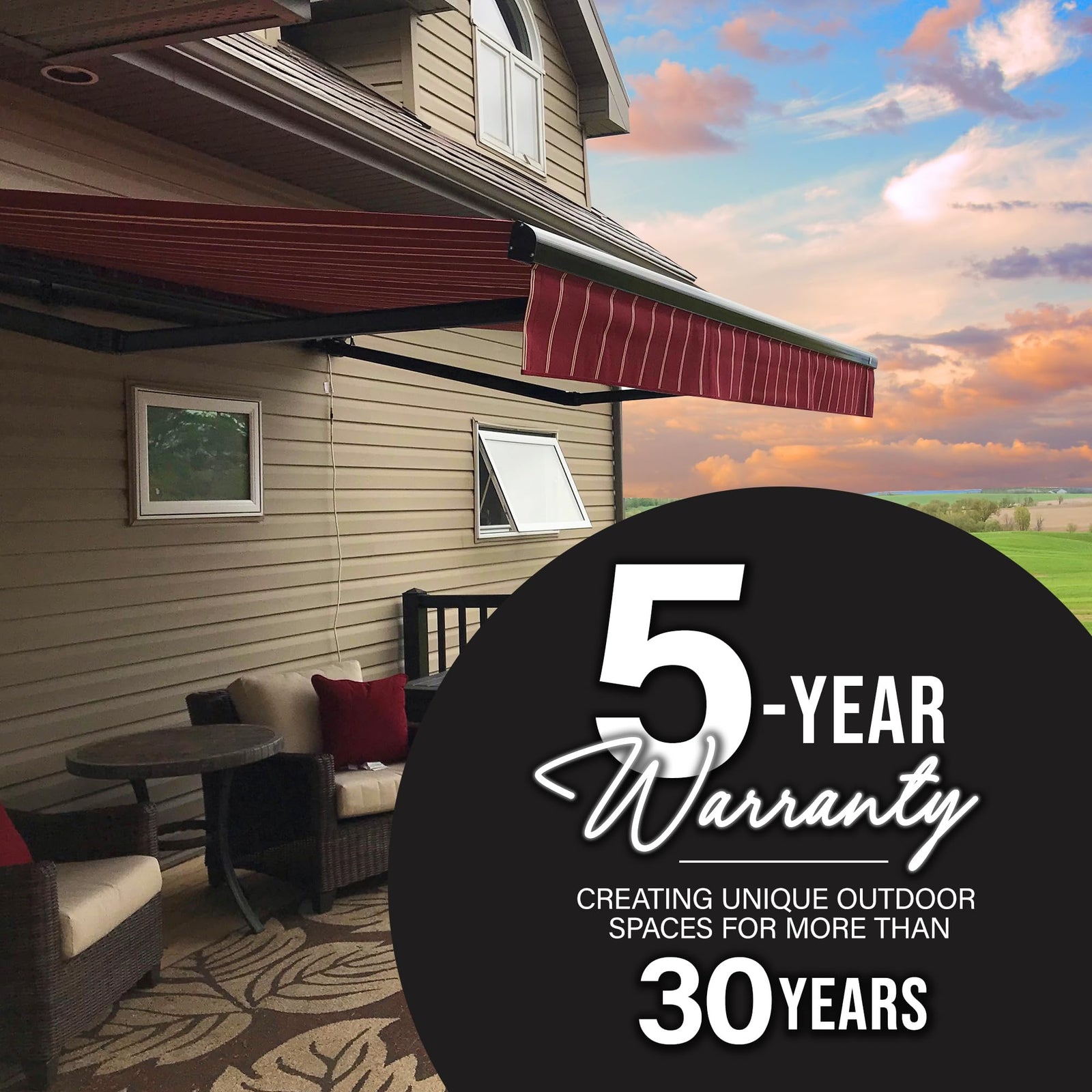 Full Cassette LED Retractable Awning with Remote