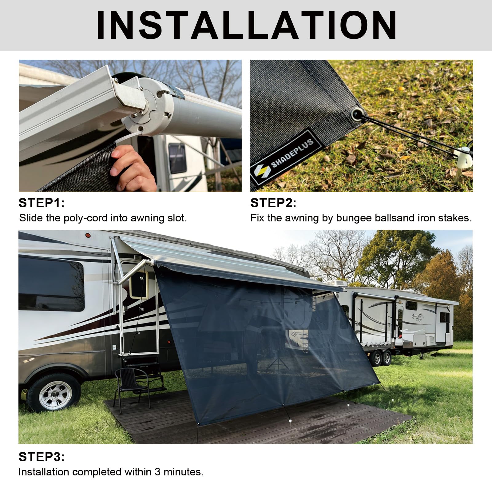 SHADEPLUS RV Awning Shade Screen for Outdoor Privacy