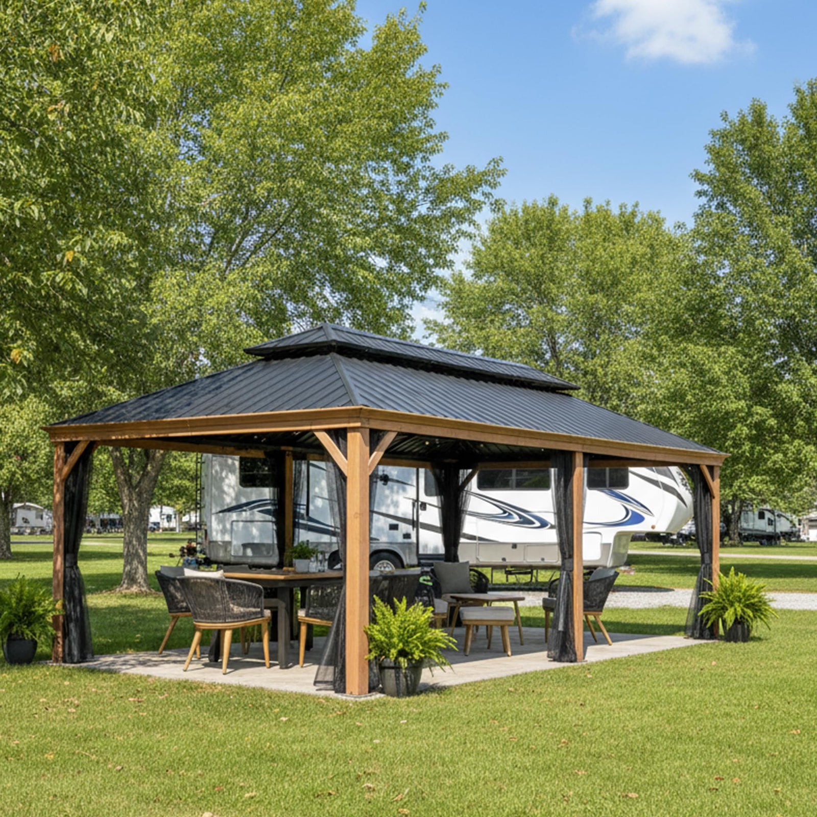PURPLE LEAF Palace Hardtop Gazebo and Sunroom Kit
