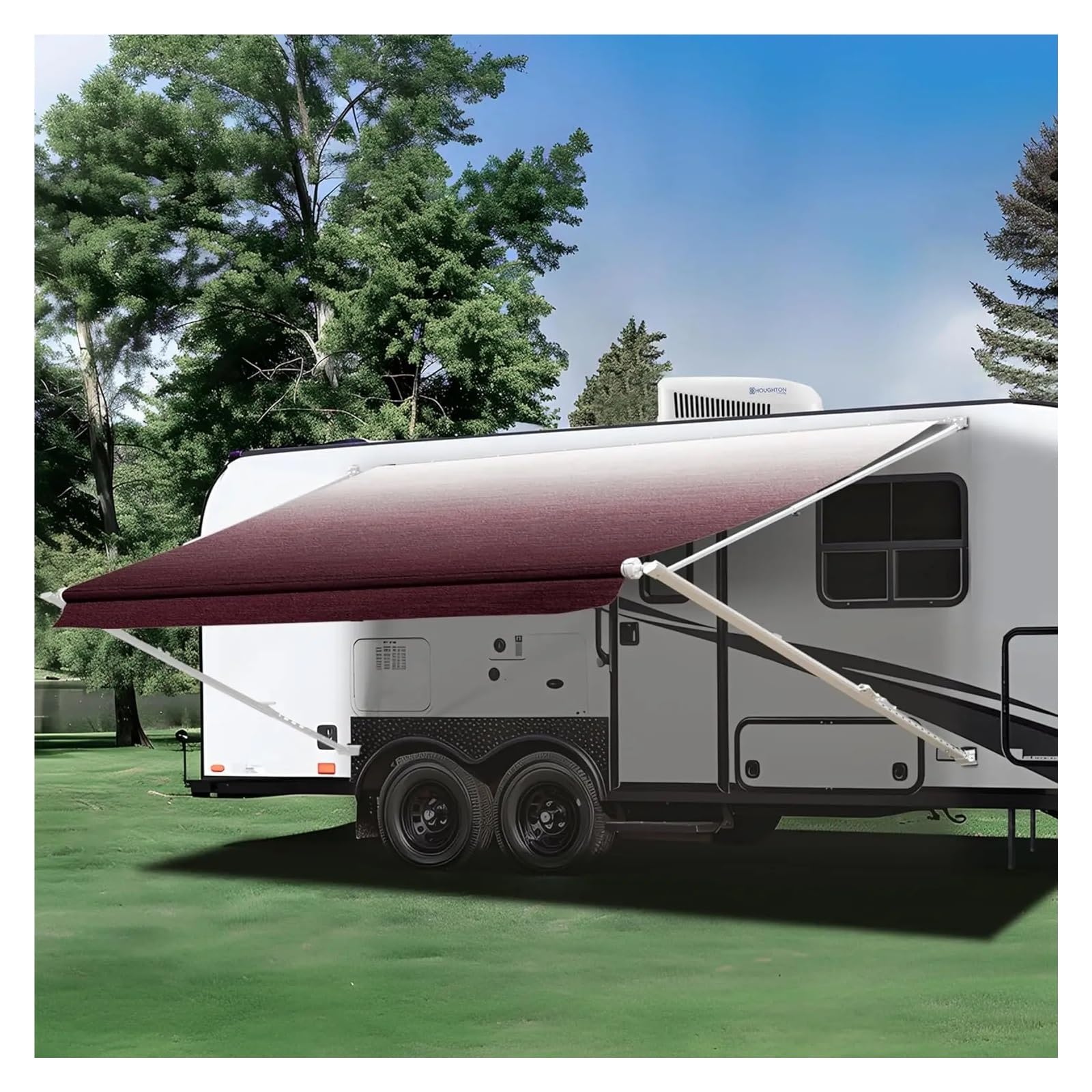 Manual Retractable RV Trailer Awning with Vinyl Fabric