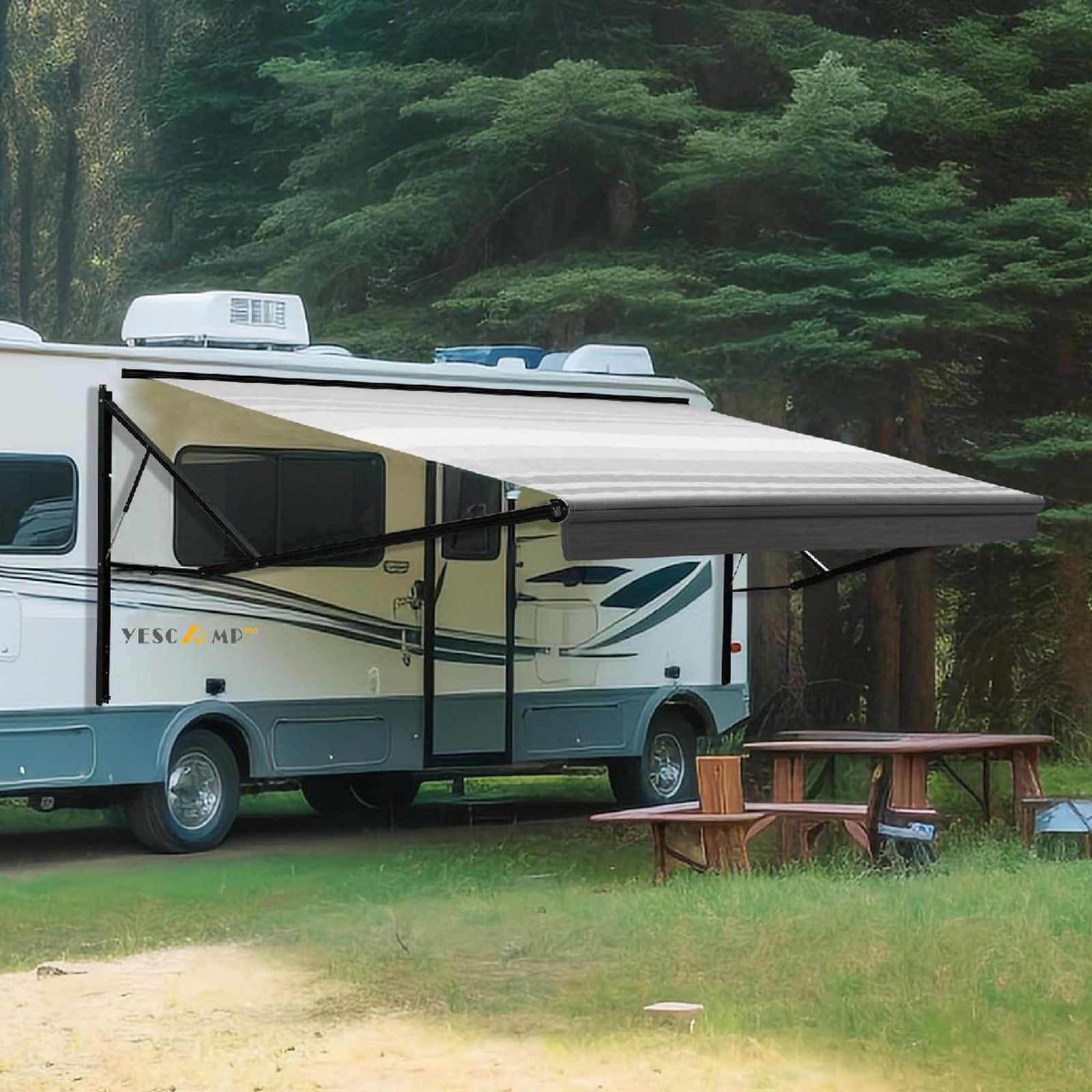 Motorized Retractable RV Awning Complete Kit for Trailers