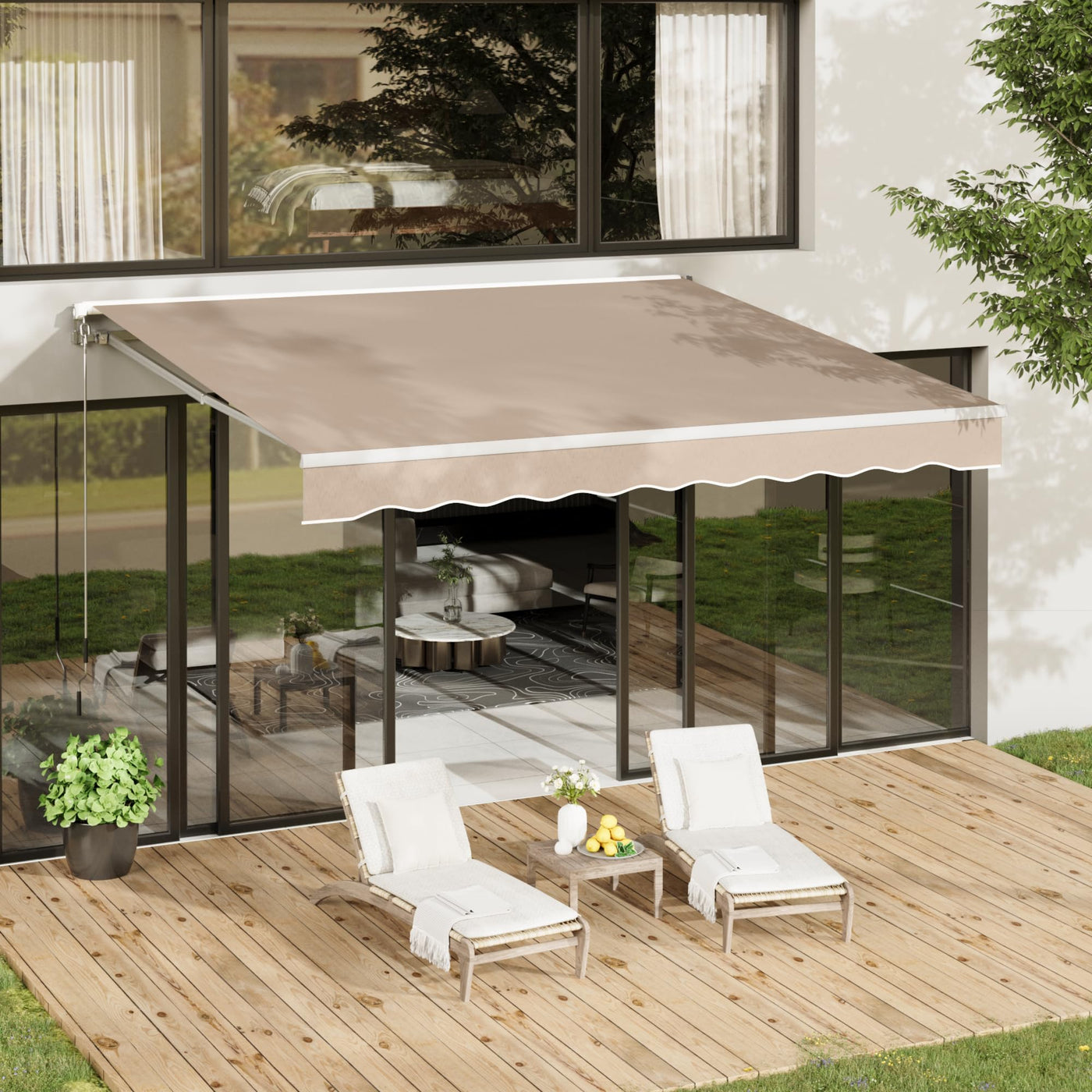 Retractable Patio Awning for Outdoor Shade Cover