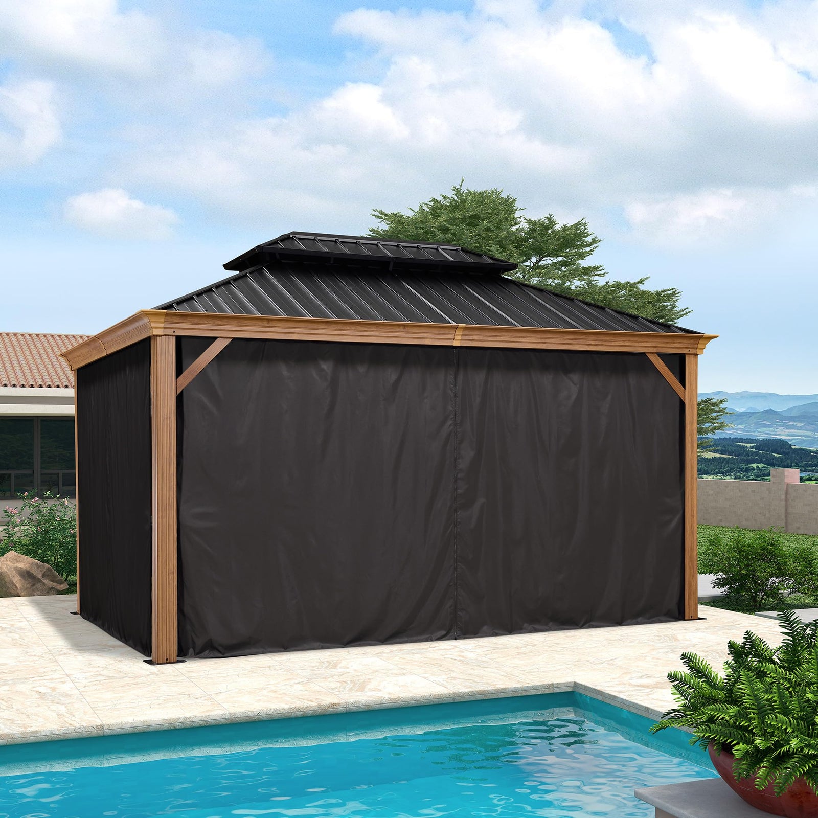 PURPLE LEAF Palace Hardtop Gazebo and Sunroom Kit