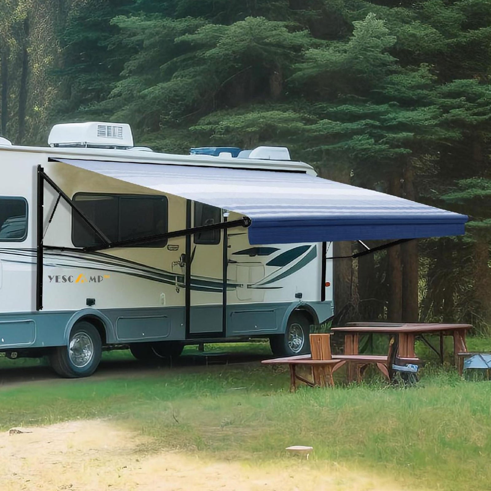 Motorized Retractable RV Awning Complete Kit for Trailers