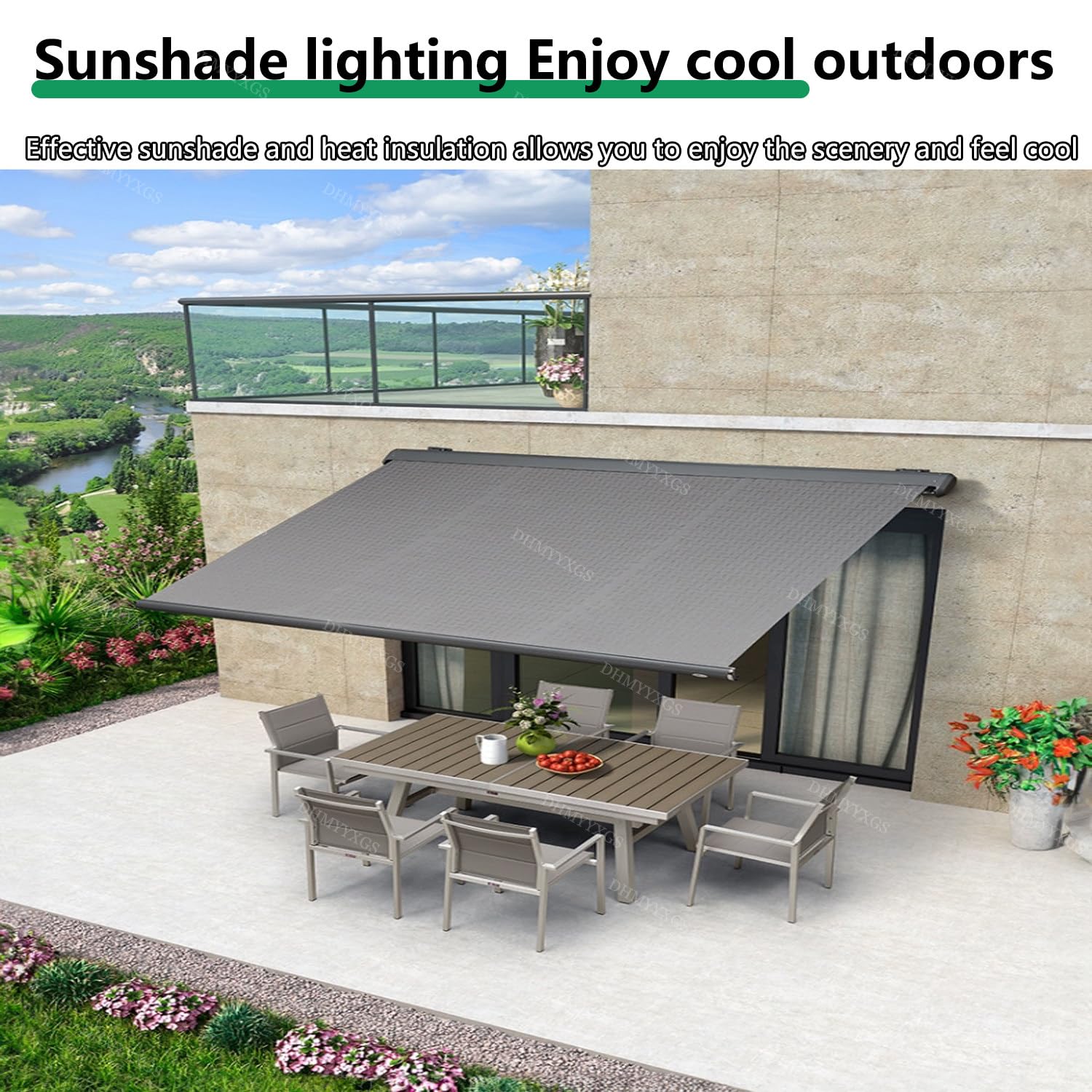 3x2m Motorized Aluminum Retractable Patio Awning