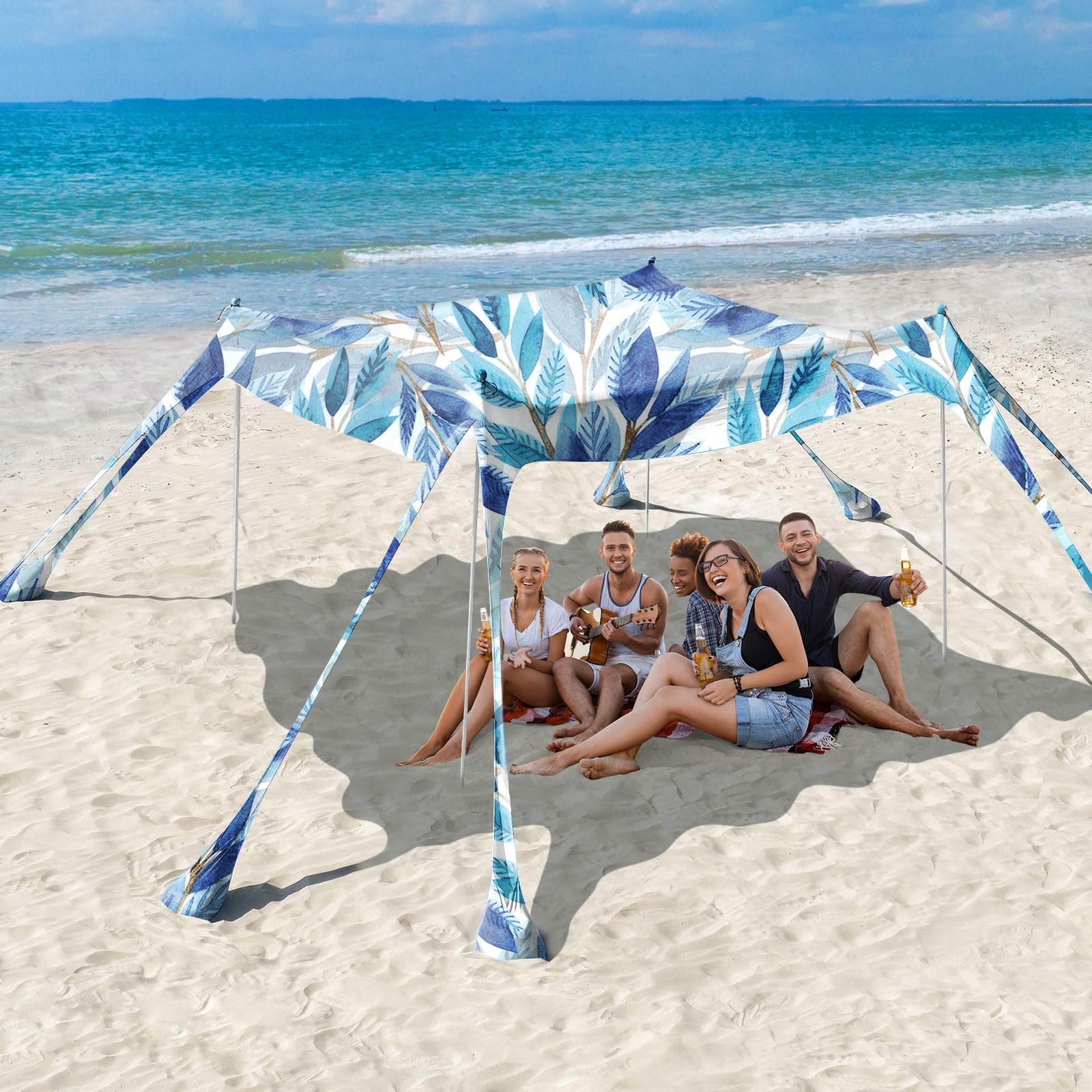 Rhino Valley UPF50+ Beach Tent Shade Canopy with Sandbags