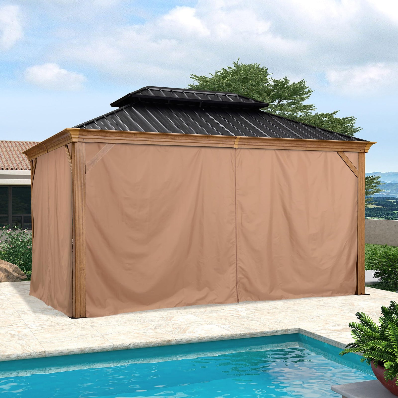 PURPLE LEAF Palace Hardtop Gazebo and Sunroom Kit