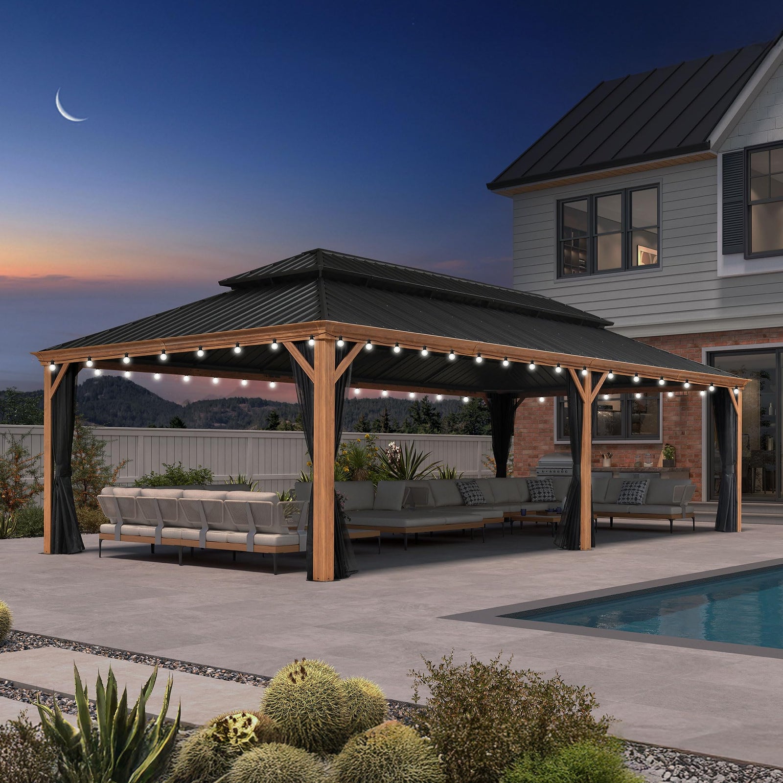 PURPLE LEAF Palace Hardtop Gazebo and Sunroom Kit