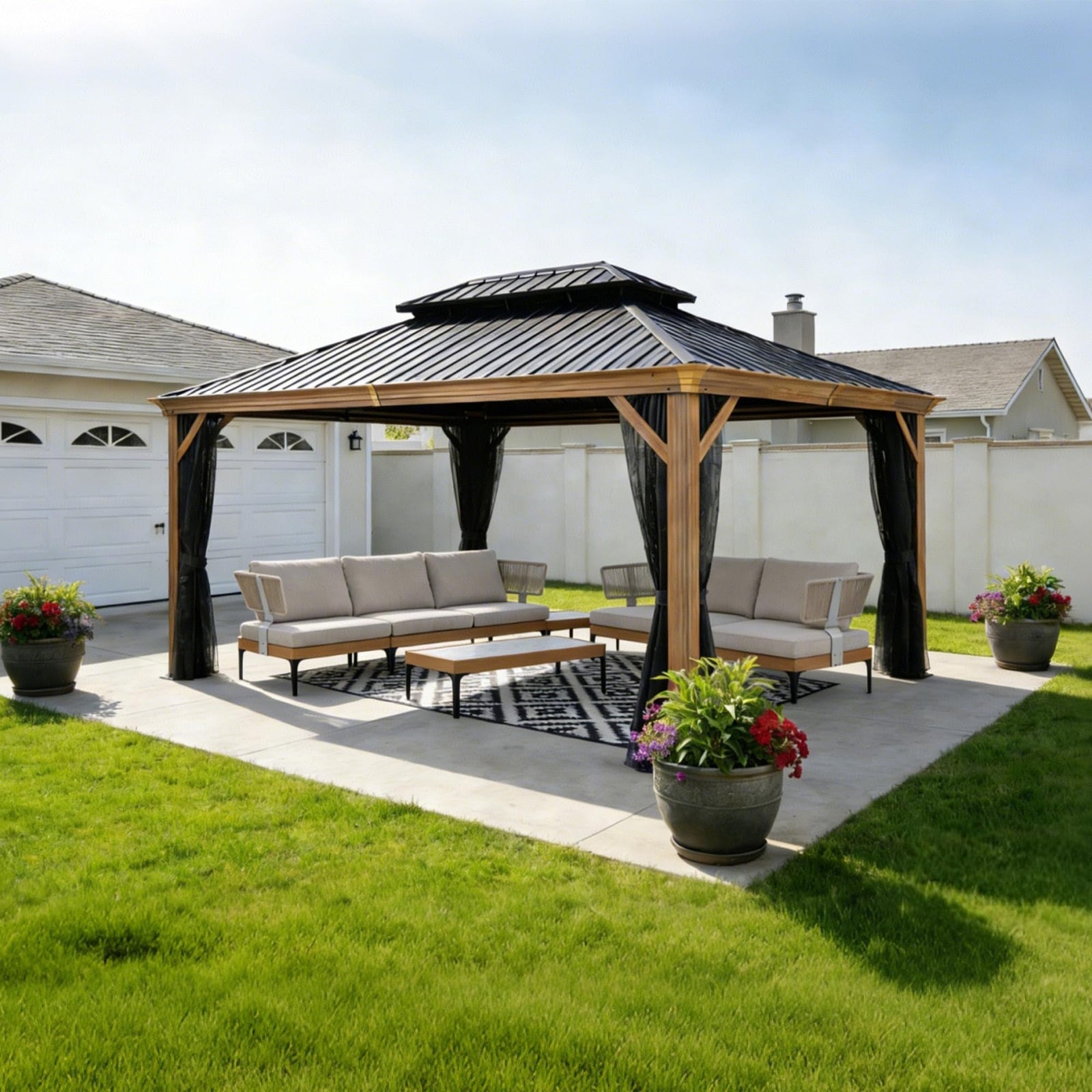 PURPLE LEAF Palace Hardtop Gazebo and Sunroom Kit
