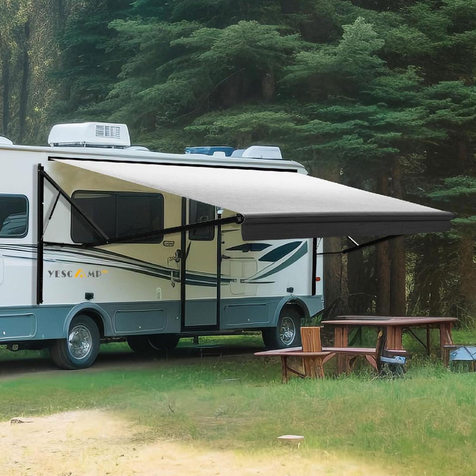 Motorized Retractable RV Awning Complete Kit for Trailers
