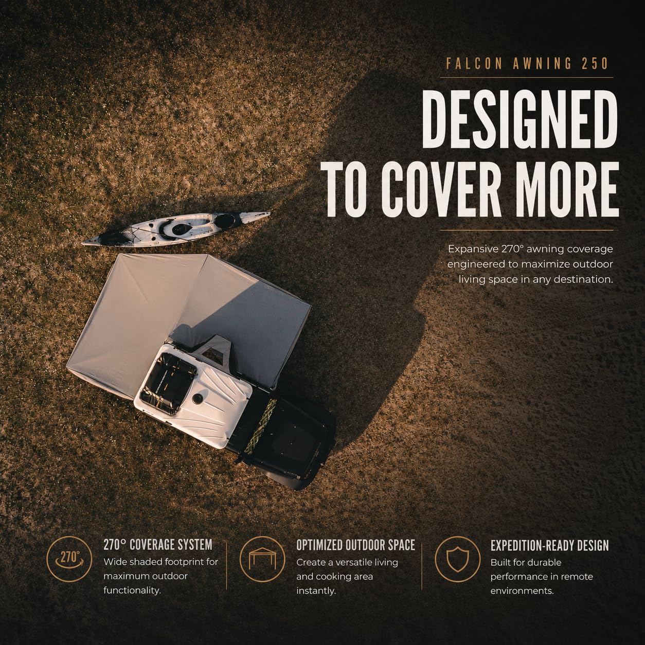 Falcon 270° Weatherproof Vehicle Awning with UV Shade