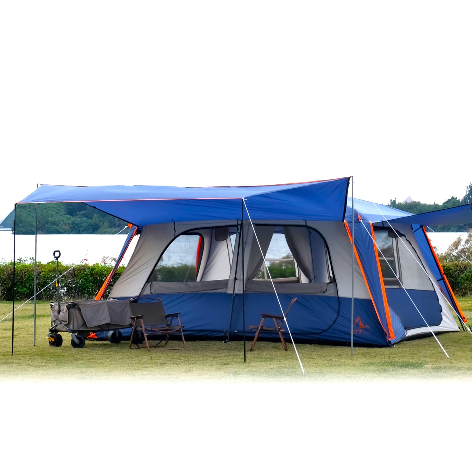 6-14 Person Waterproof Cabin Tent with 2 Rooms
