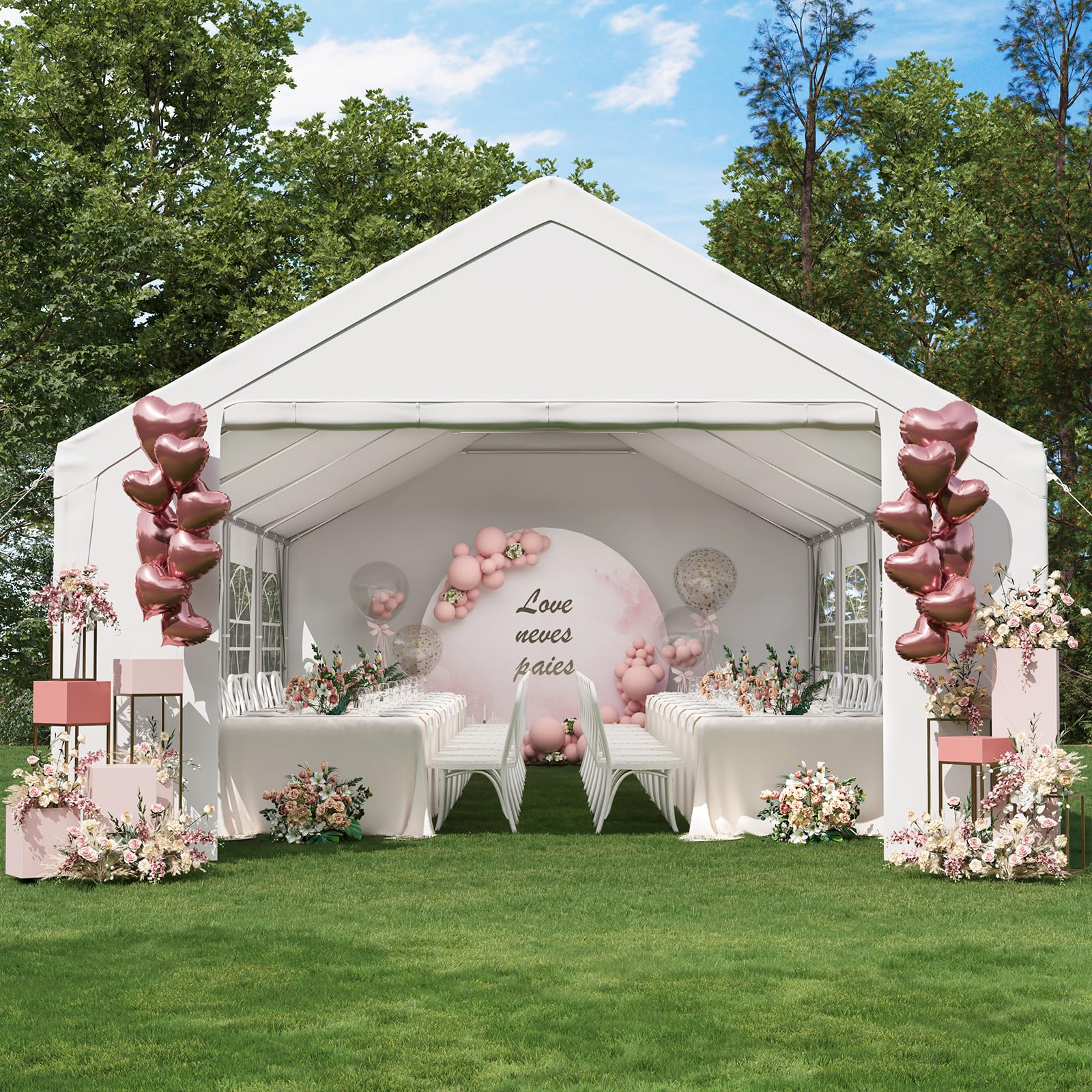 Heavy-Duty Waterproof Party Tent with Removable Sidewalls