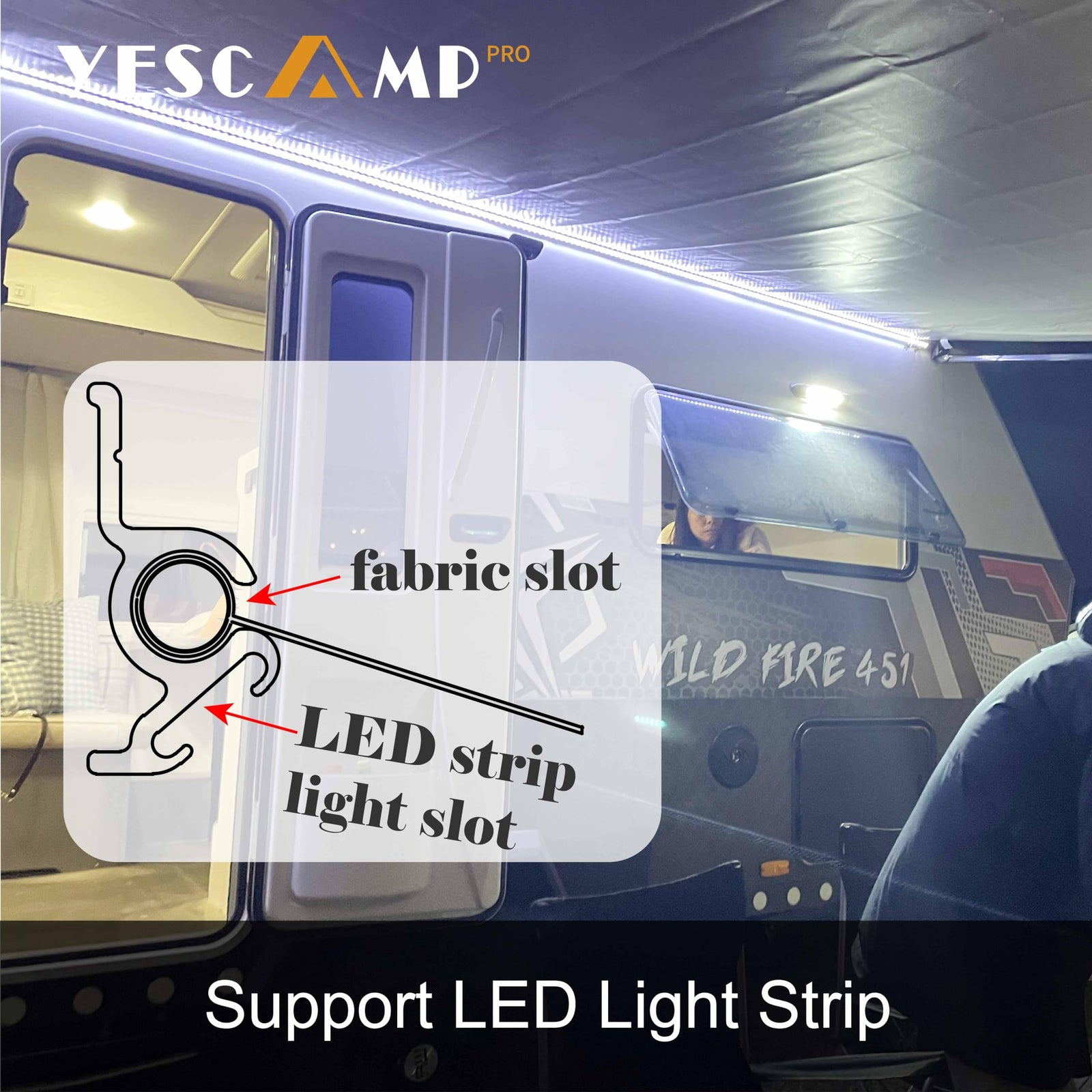 YESCAMP Manual Retractable RV Awning Kit for Trailers
