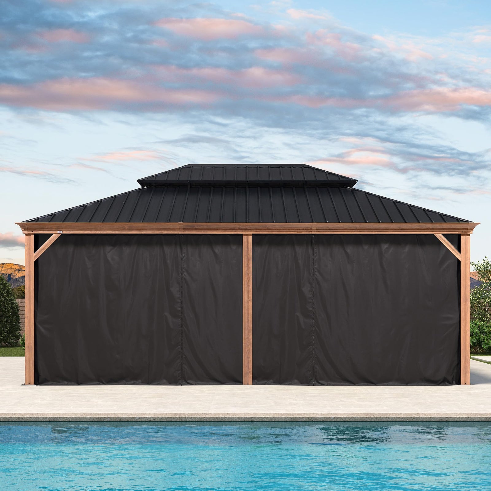 PURPLE LEAF Palace Hardtop Gazebo and Sunroom Kit