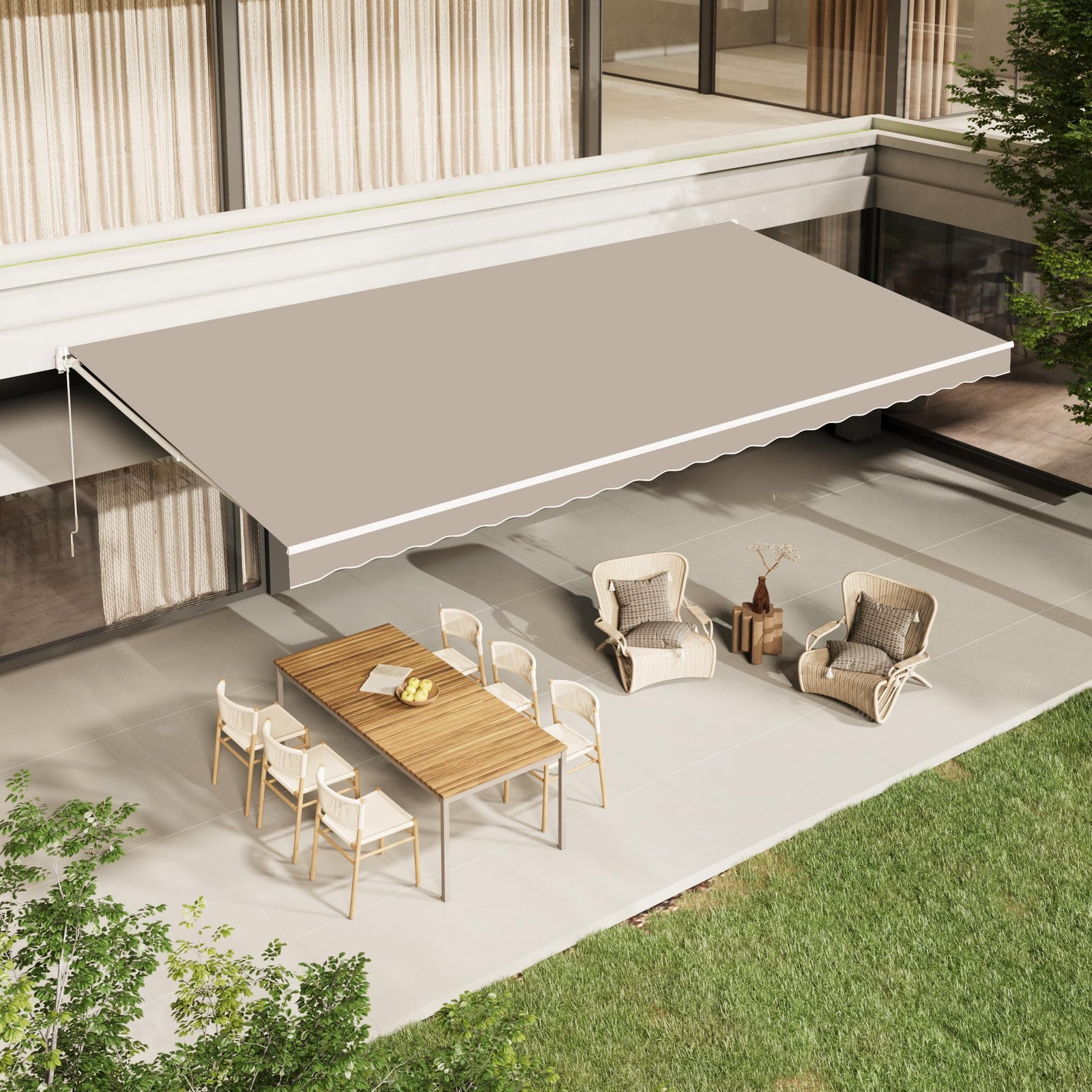Retractable Patio Awning for Outdoor Shade Cover