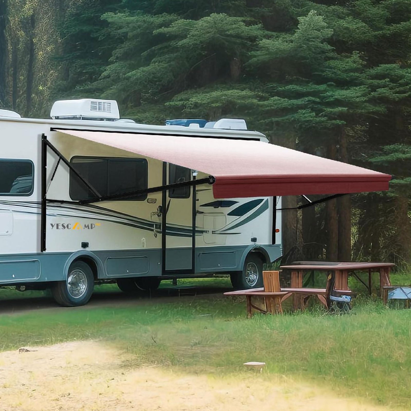 Motorized Retractable RV Awning Complete Kit for Trailers