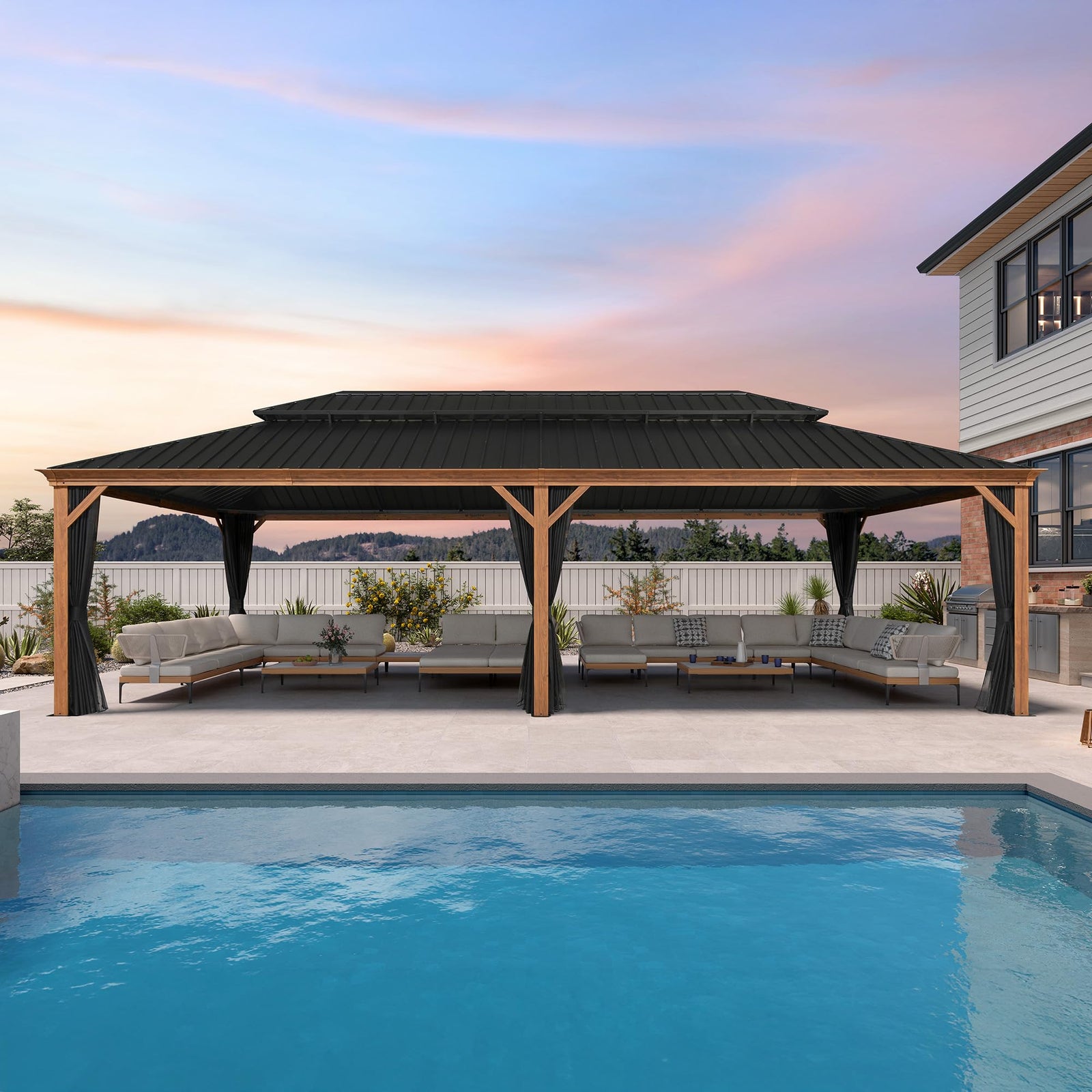PURPLE LEAF Palace Hardtop Gazebo and Sunroom Kit