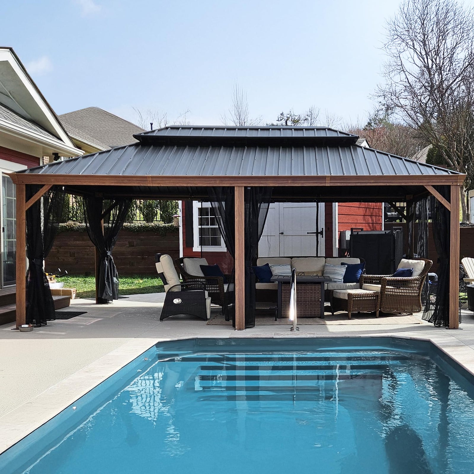 PURPLE LEAF Palace Hardtop Gazebo and Sunroom Kit