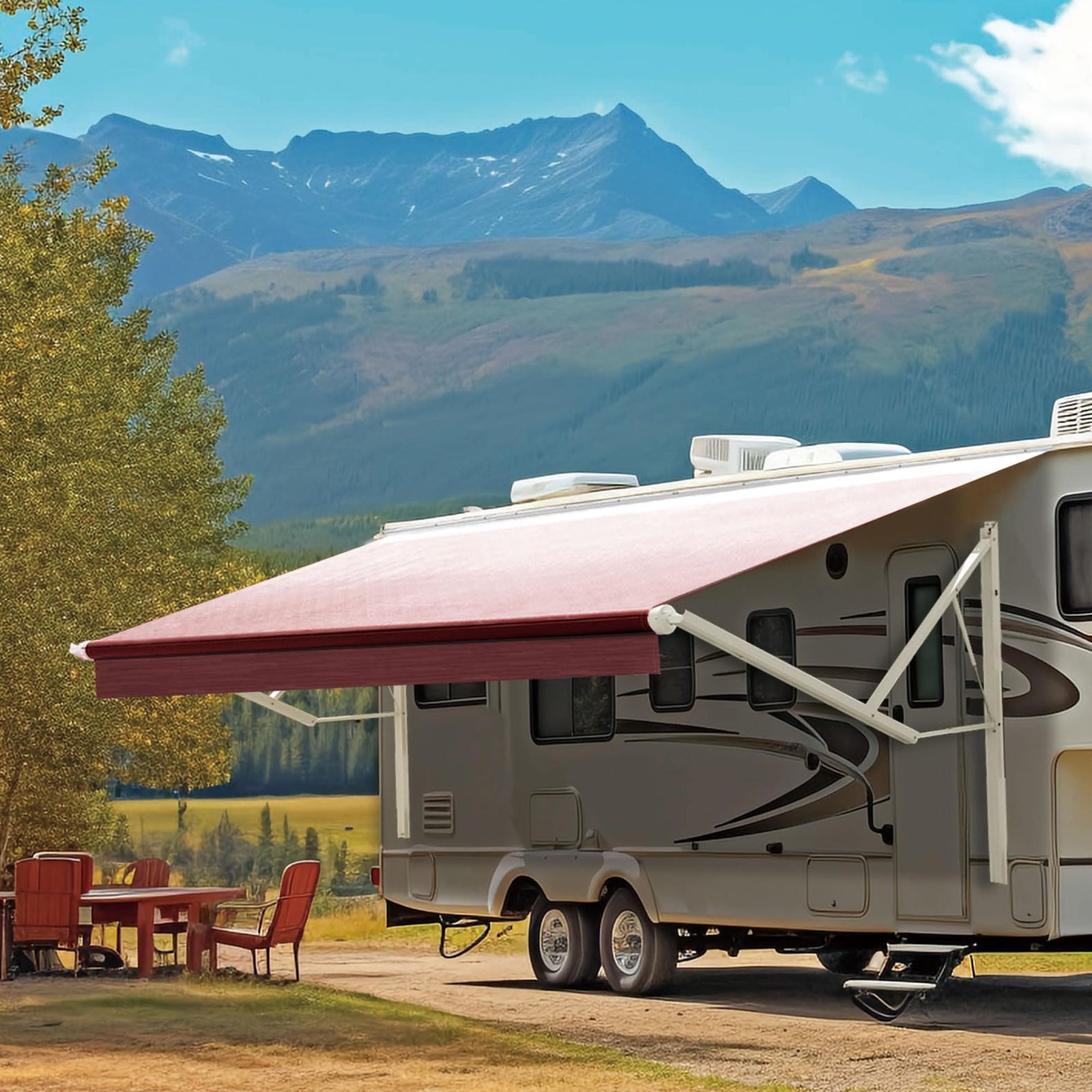 Motorized Retractable RV Awning Complete Kit for Trailers