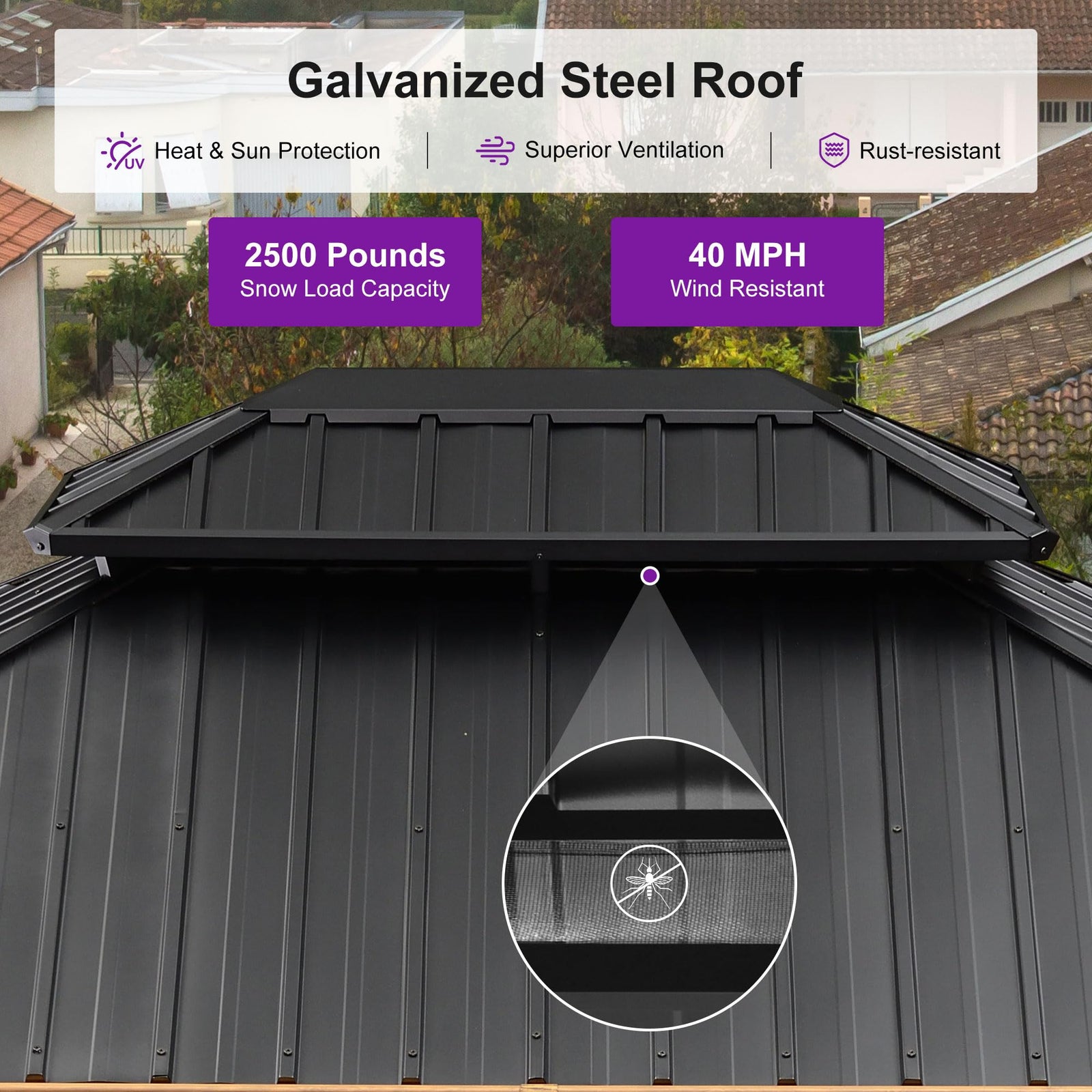 PURPLE LEAF Palace Hardtop Gazebo and Sunroom Kit