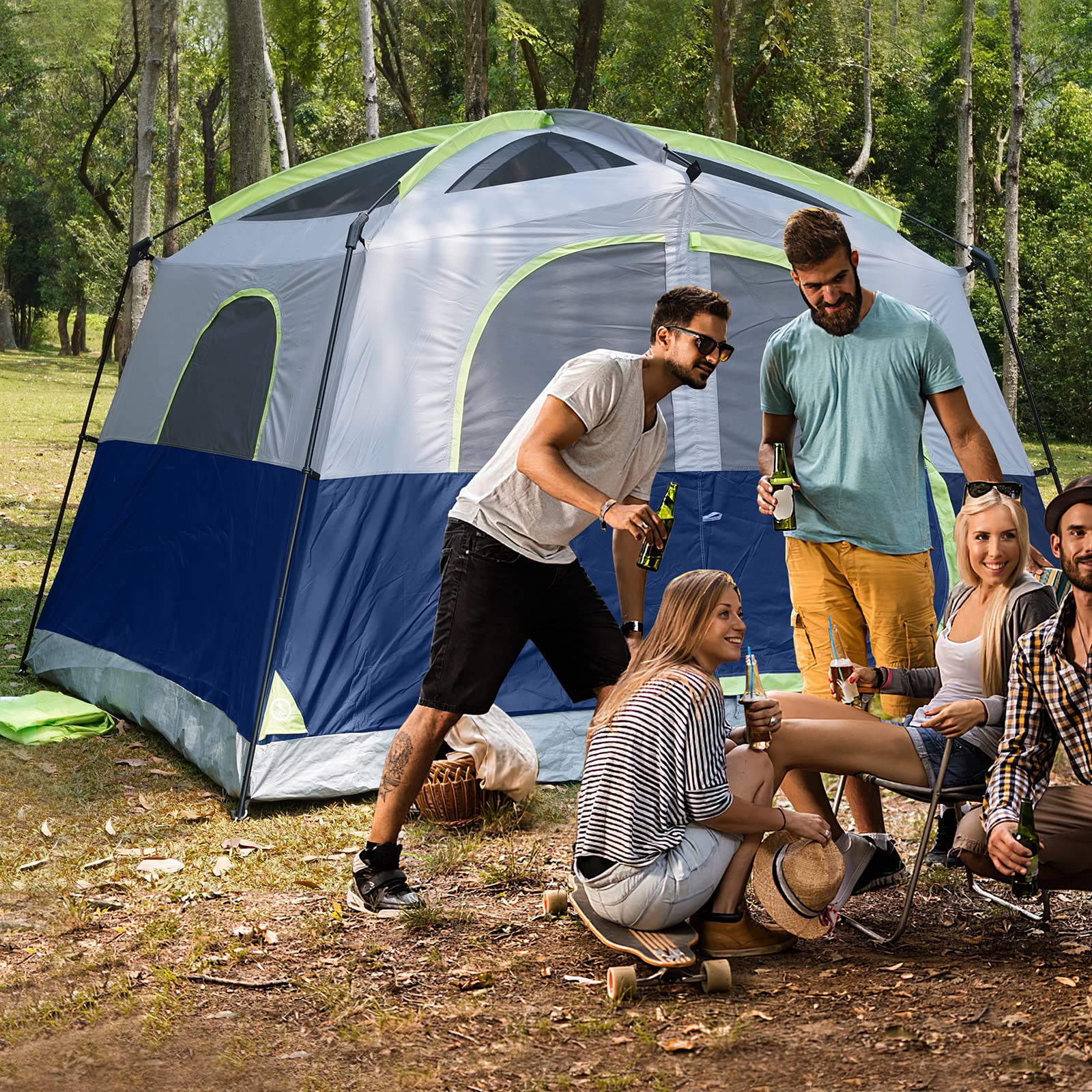 6-Person Waterproof Windproof Family Camping Tent