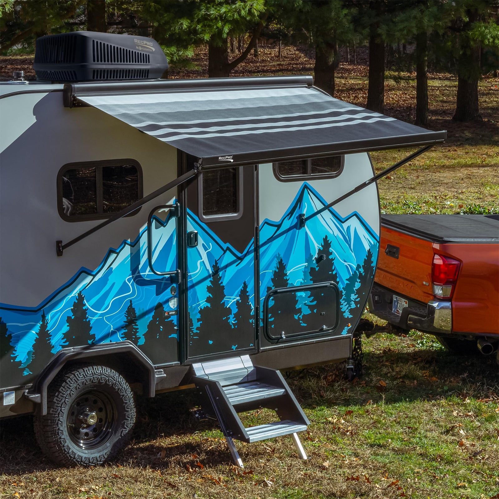 RecPro 7ft Manual Cassette RV Awning with Hand Crank