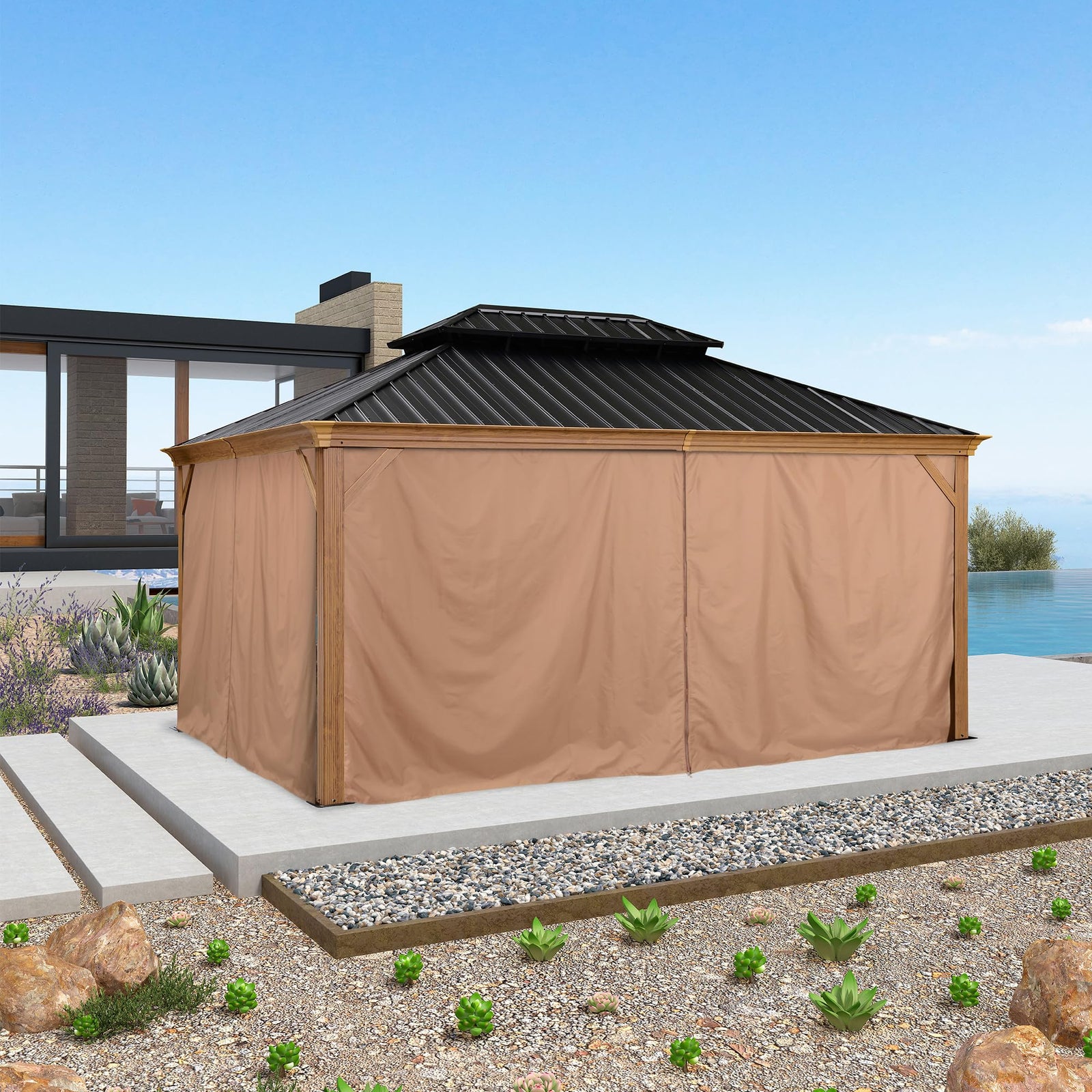 PURPLE LEAF Palace Hardtop Gazebo and Sunroom Kit