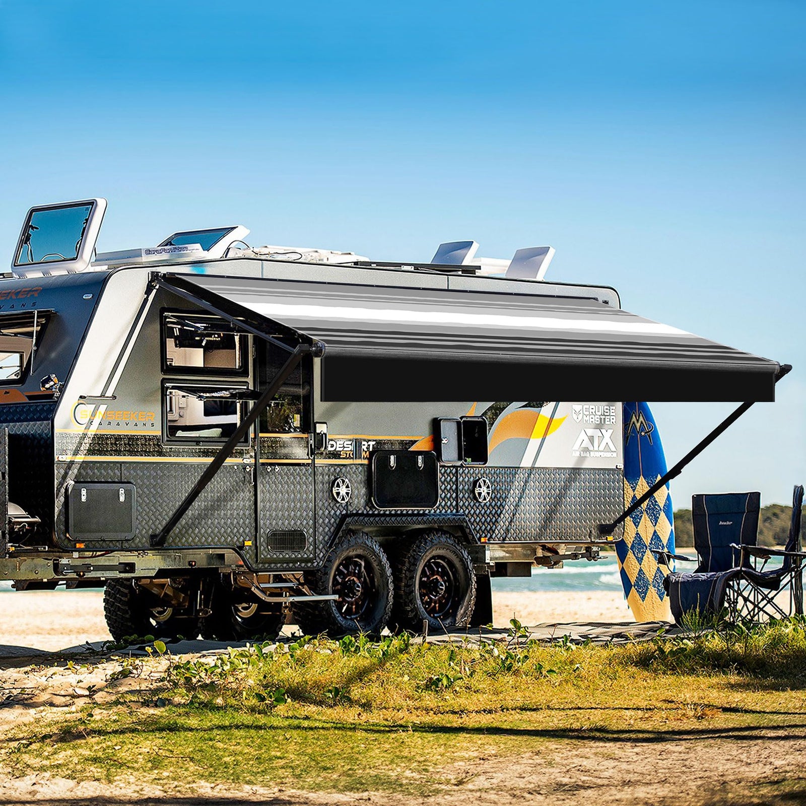 YESCAMP Manual Retractable RV Awning Kit for Trailers