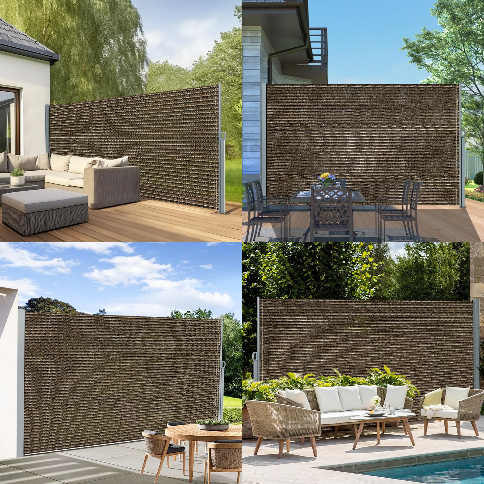 Retractable Side Awning Folding Privacy Screen