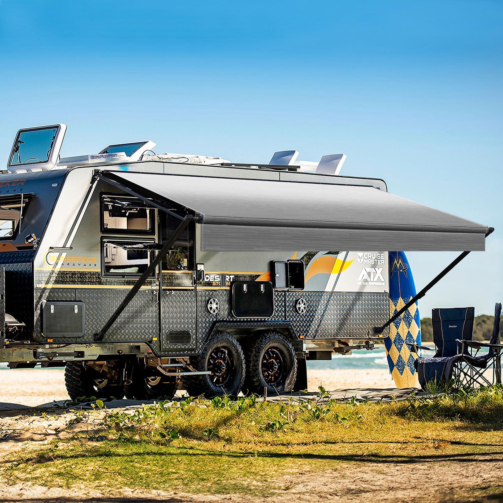 YESCAMP Manual Retractable RV Awning Kit for Trailers