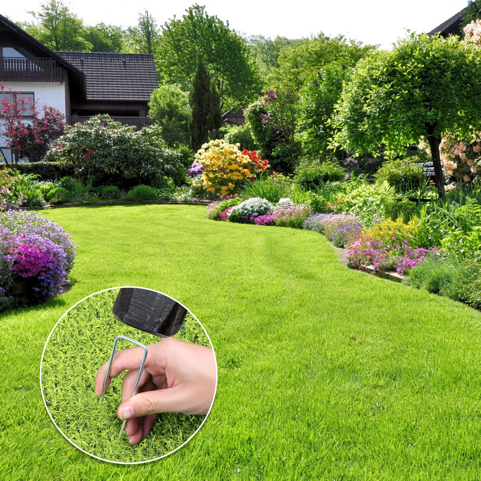 Galvanized U-Shaped Garden Stakes for Landscaping