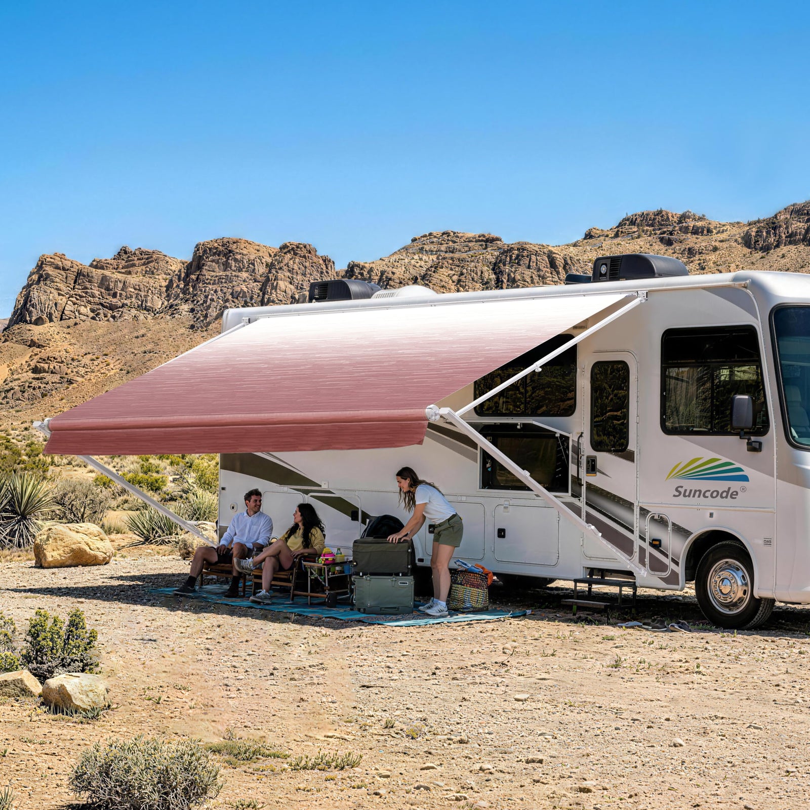 10x8FT Black Manual RV Awning Kit for Campers