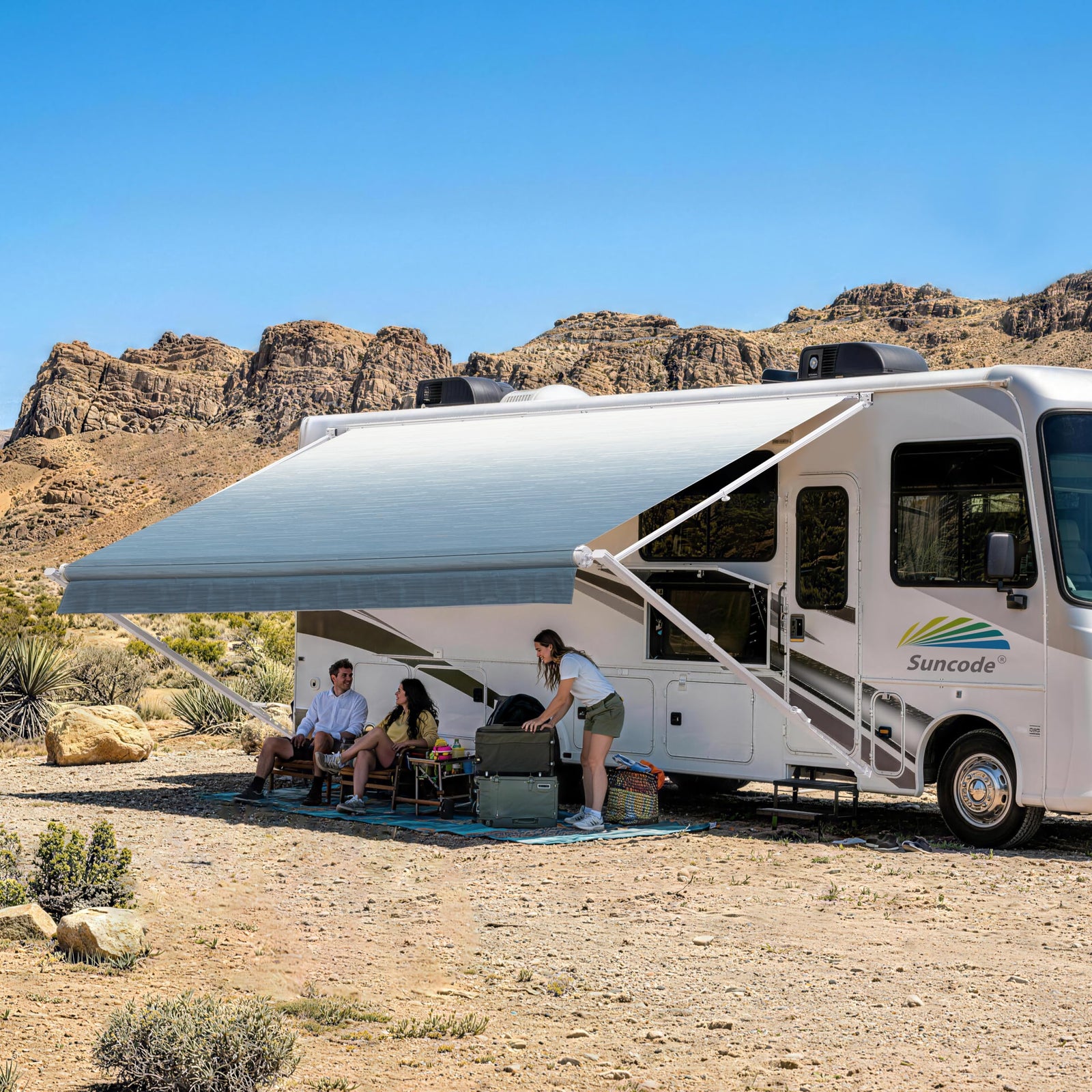 10x8FT Black Manual RV Awning Kit for Campers