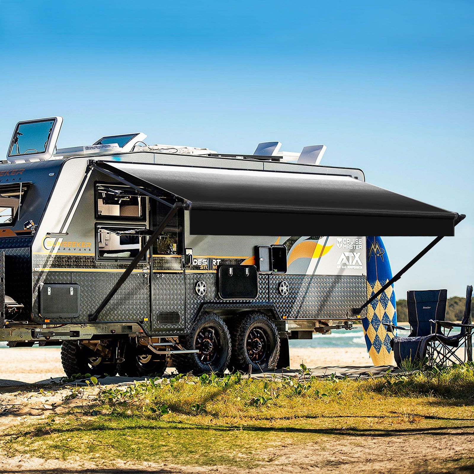 YESCAMP Manual Retractable RV Awning Kit for Trailers