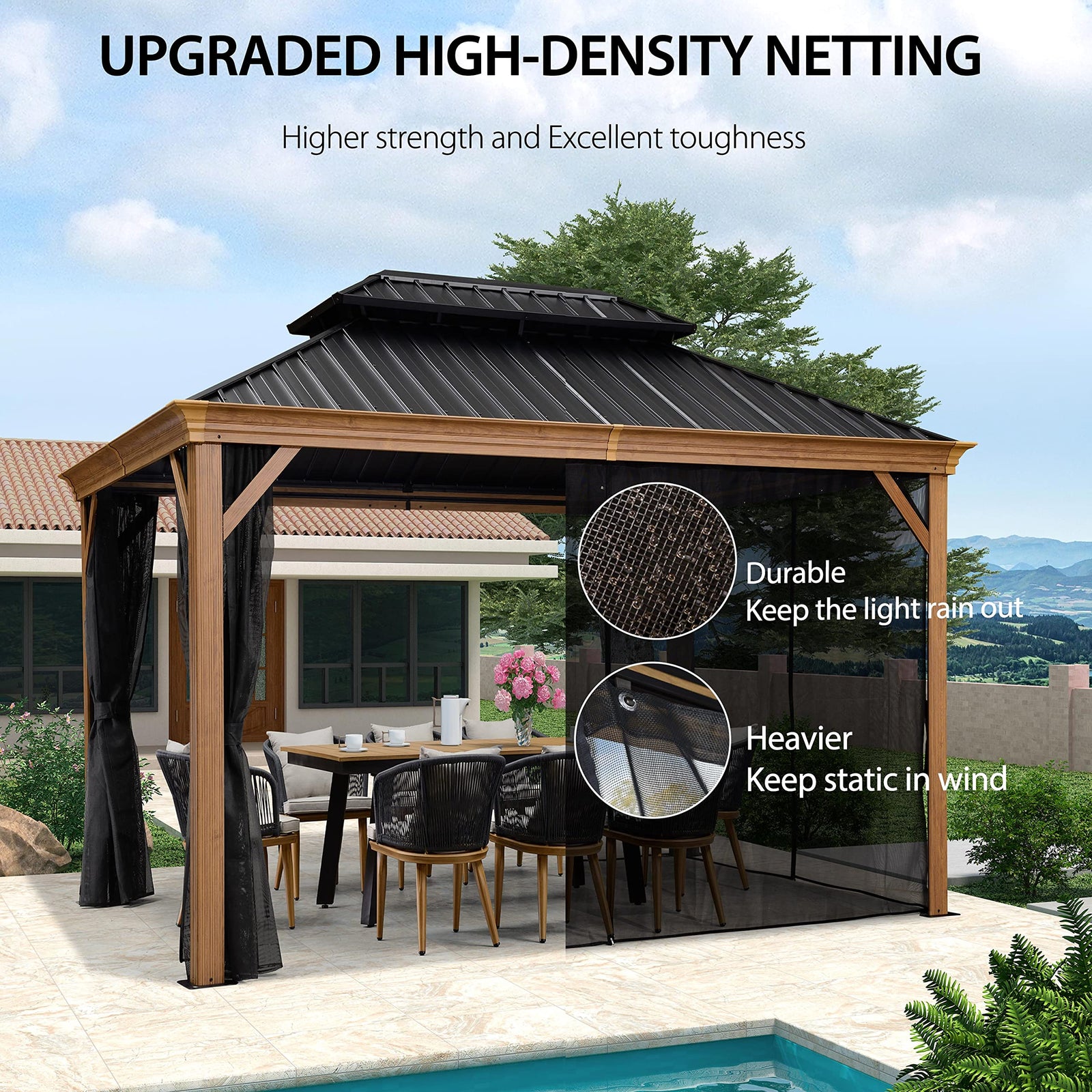 PURPLE LEAF Palace Hardtop Gazebo and Sunroom Kit