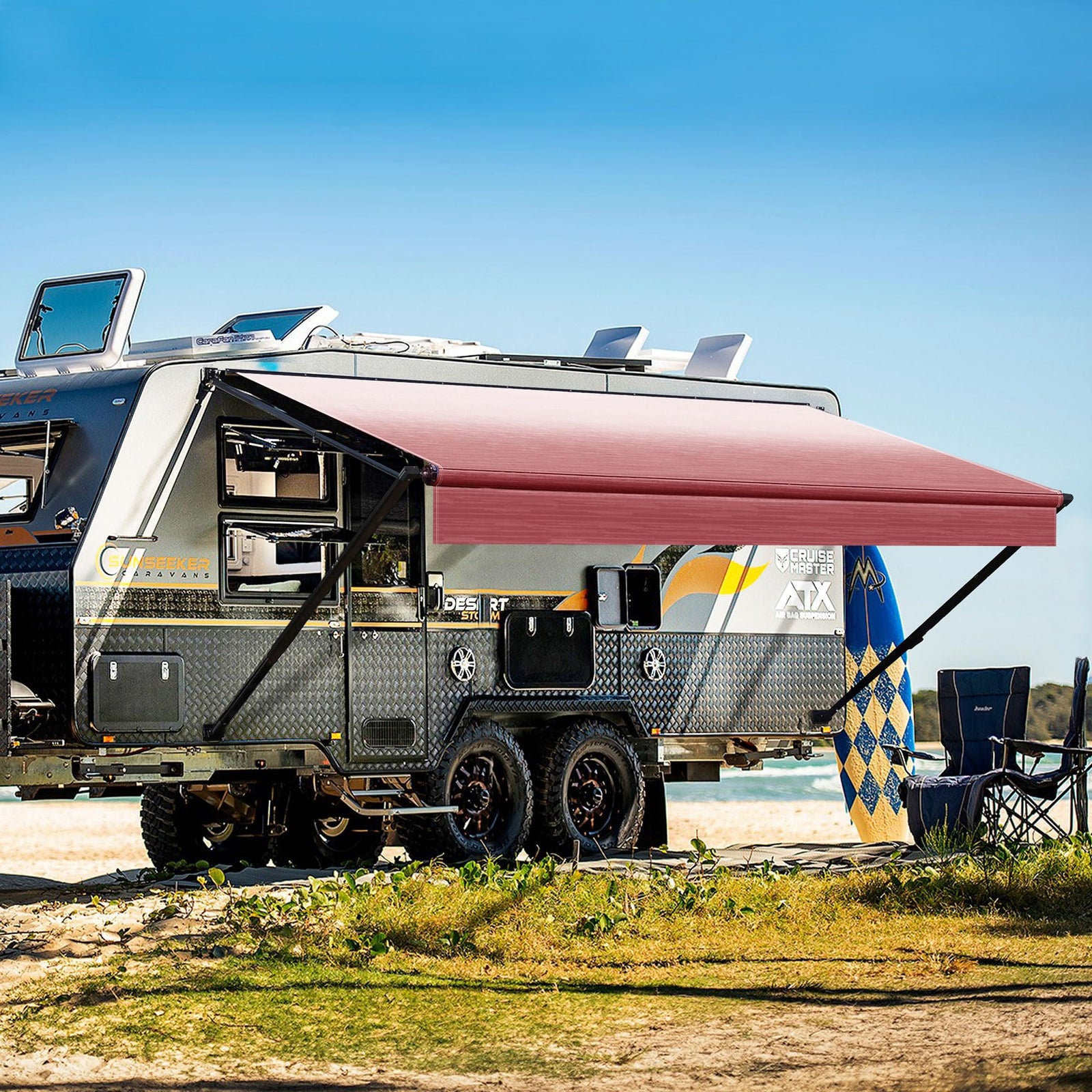 YESCAMP Manual Retractable RV Awning Kit for Trailers