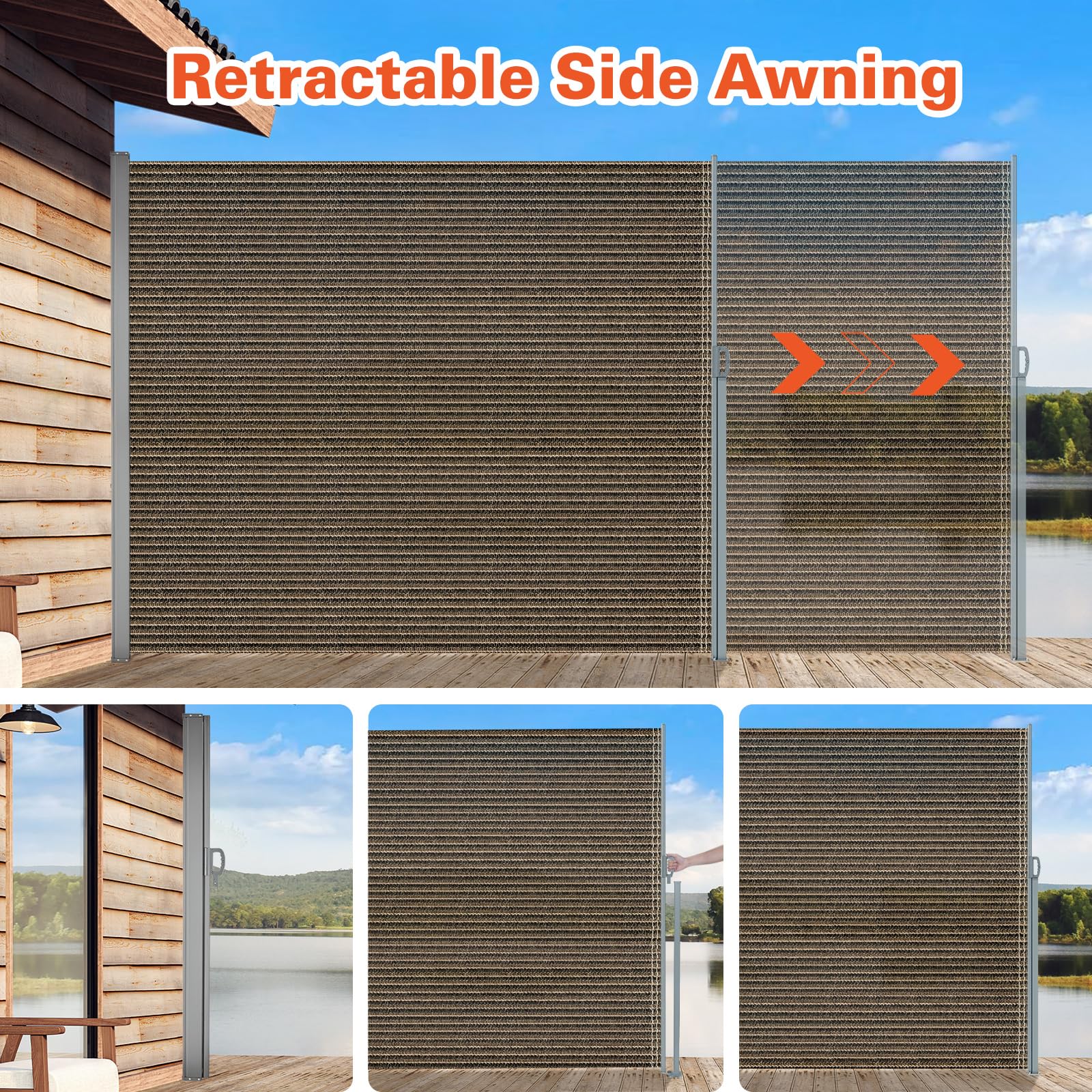 Retractable Side Awning Folding Privacy Screen
