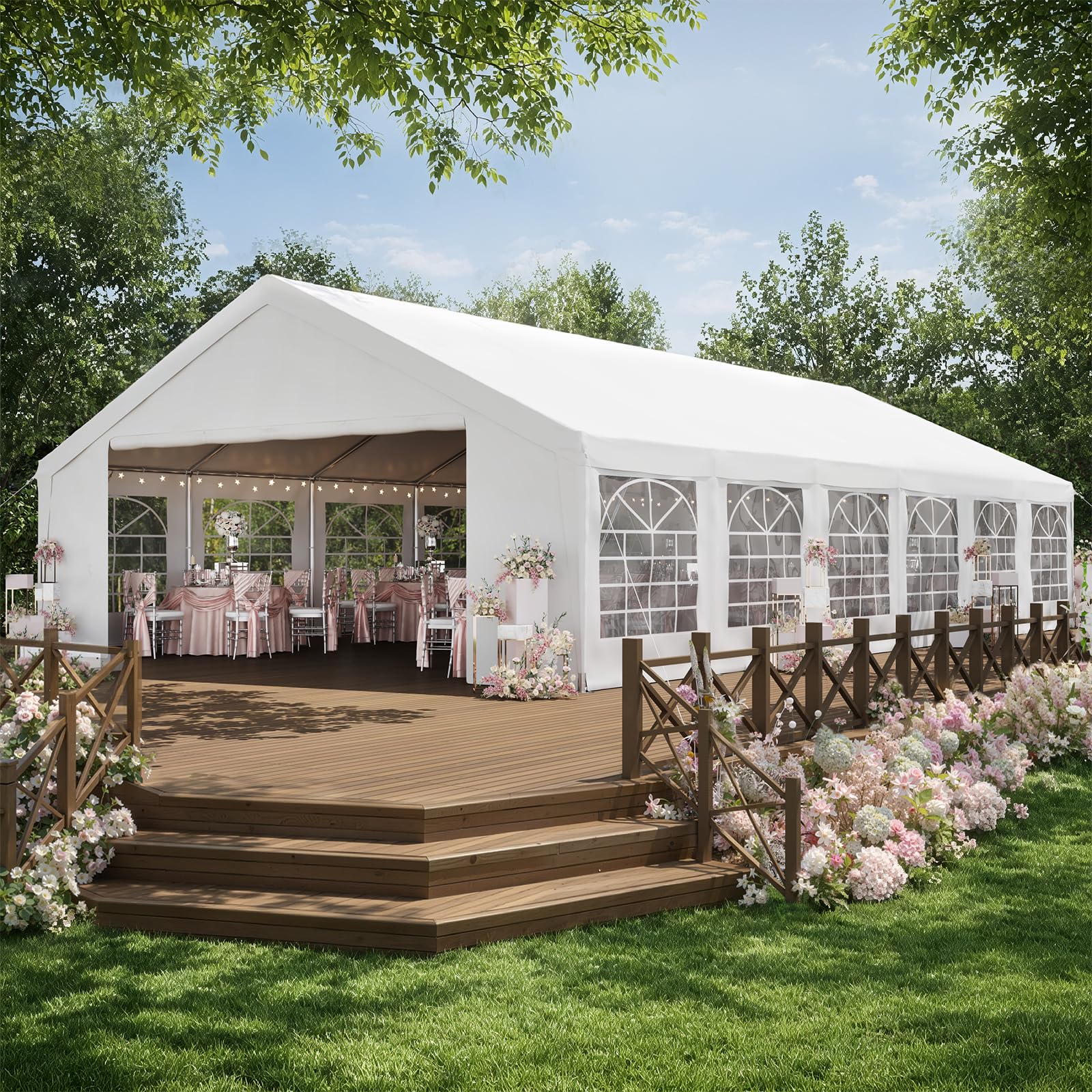 Heavy-Duty Waterproof Party Tent with Removable Sidewalls