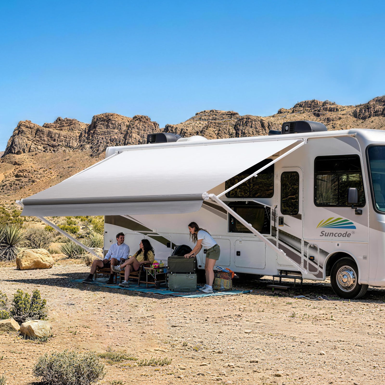 10x8FT Black Manual RV Awning Kit for Campers