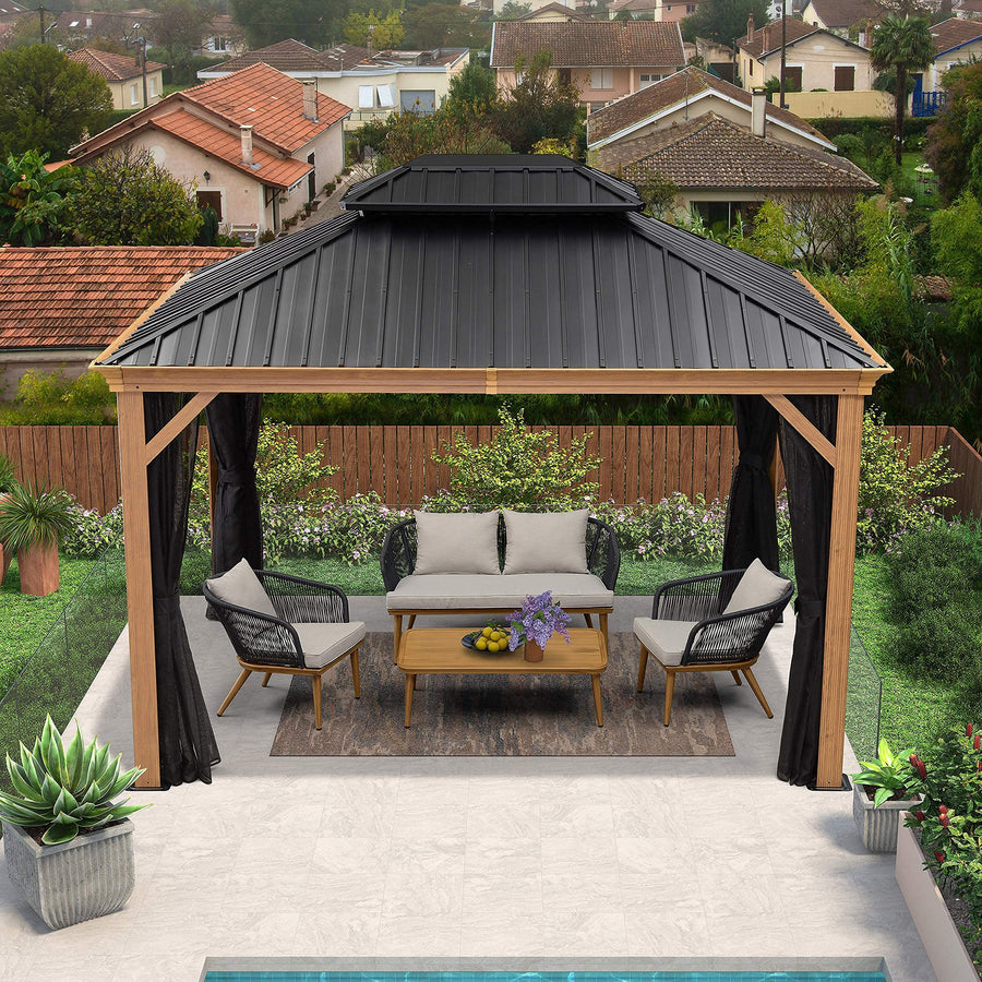 PURPLE LEAF Palace Hardtop Gazebo and Sunroom Kit